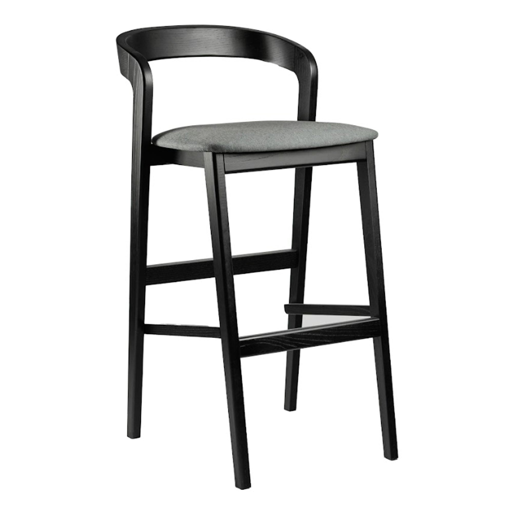 Стілець барний FLOKI NEW з дуба, чорний