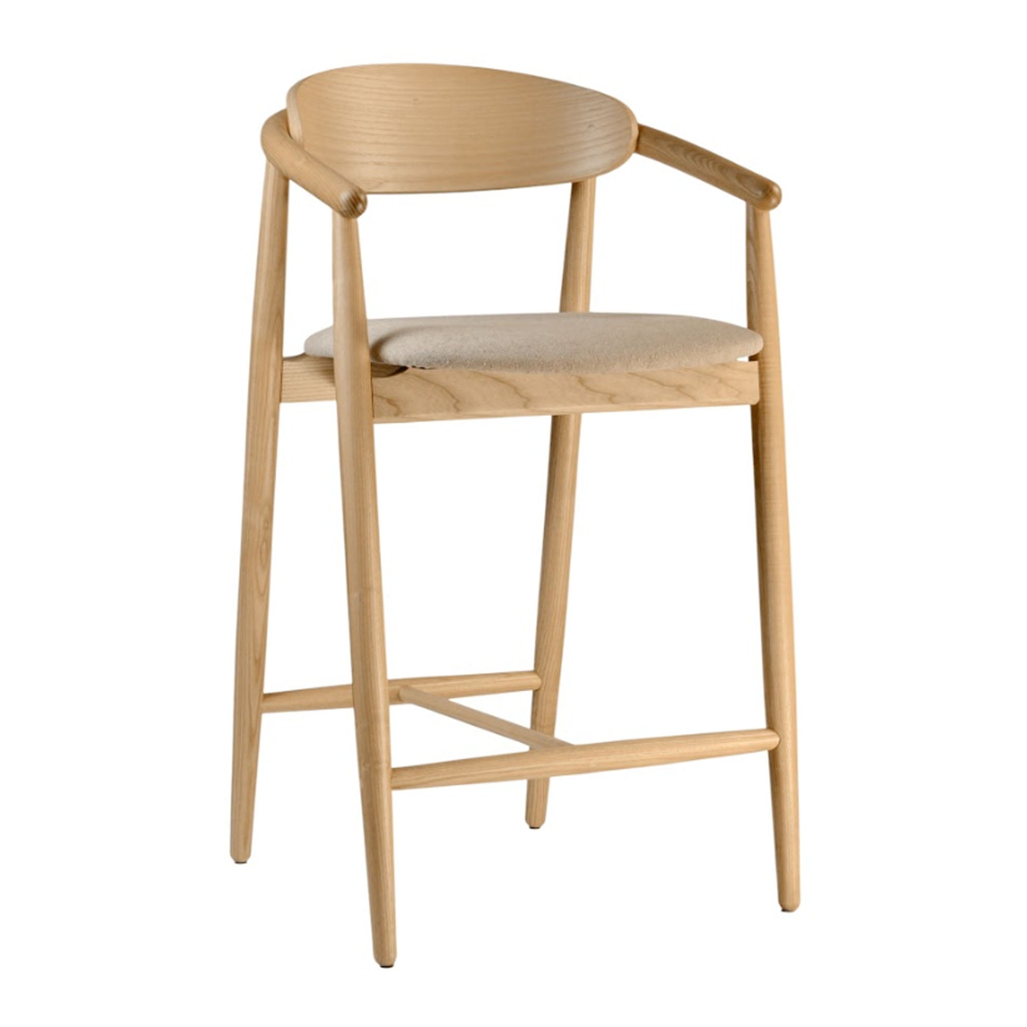 Напівбарний стілець MAMONT SEMI-SOFT з ясена, натуральний