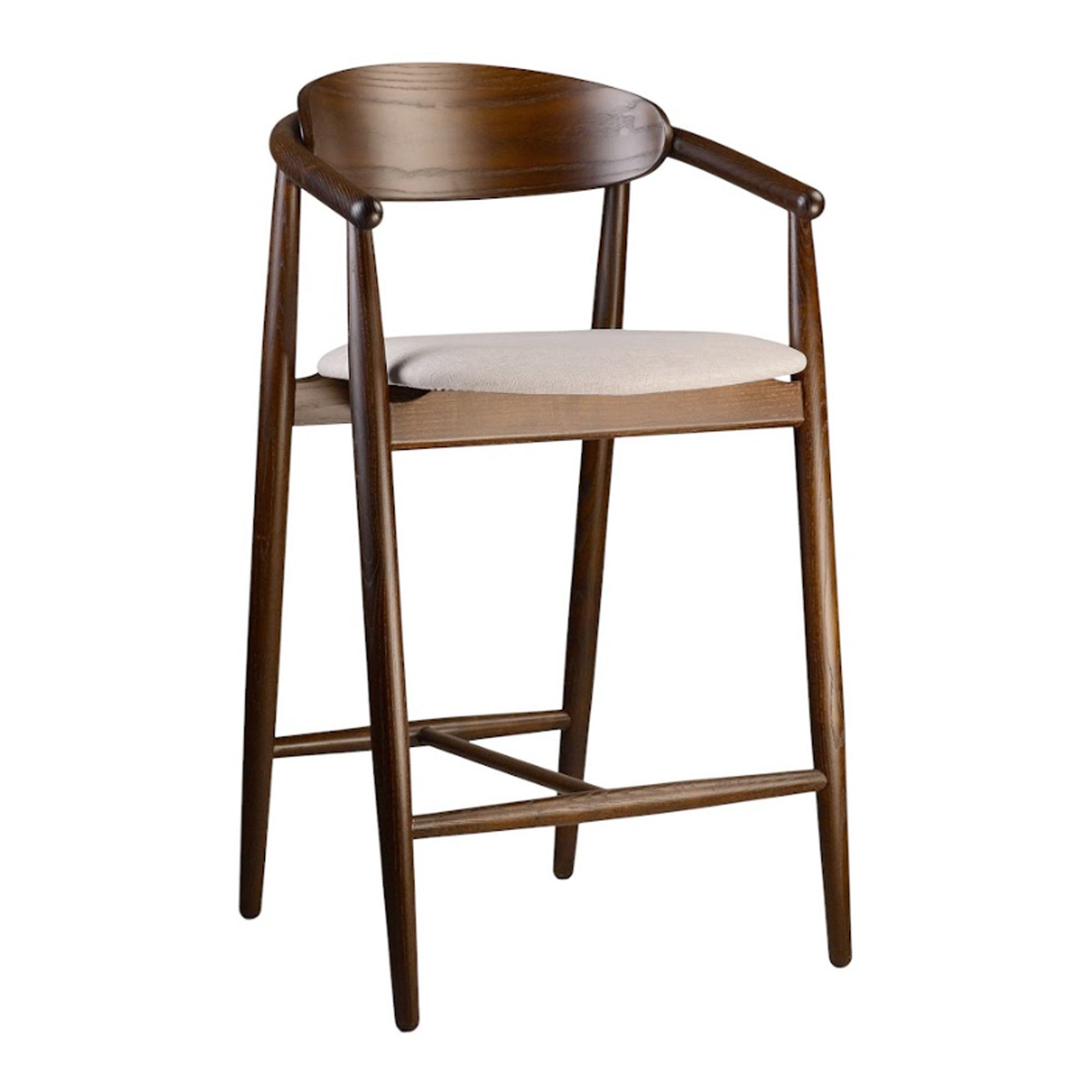 Напівбарний стілець MAMONT SEMI-SOFT з ясена, темний горіх