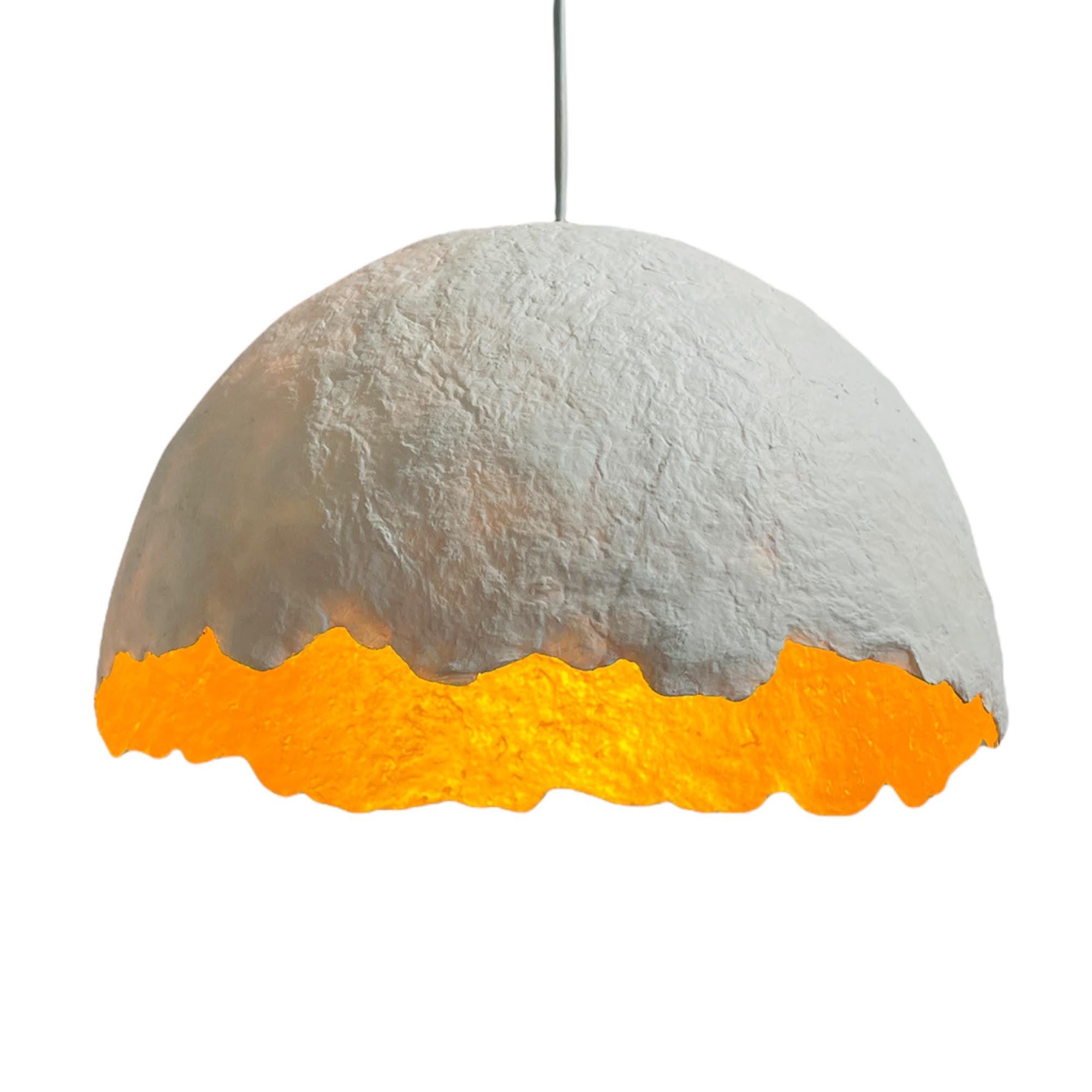 Світильник з підсиленого пап'є-маше, білий з золотим - зображення 1