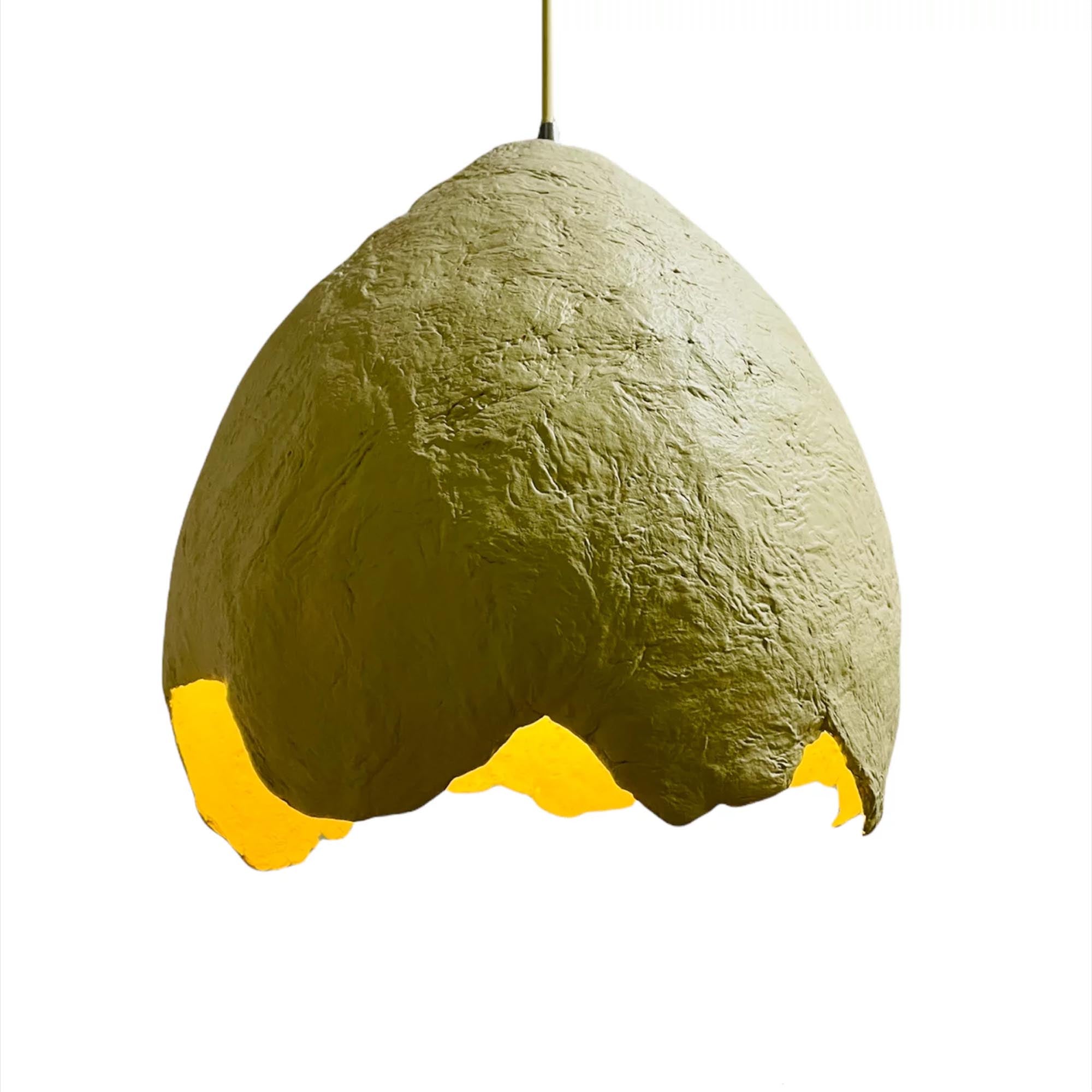 Світильник з підсиленого пап'є-маше, бежевий - зображення 1