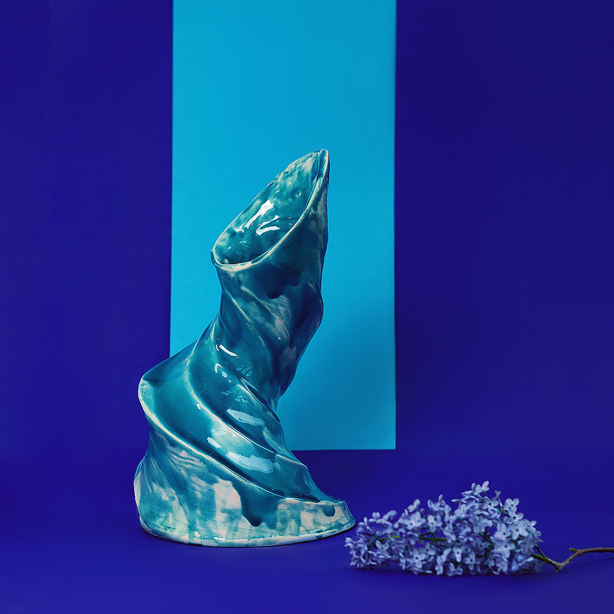 Ваза БЛАКИТНА СПІРАЛЬ, ручної роботи