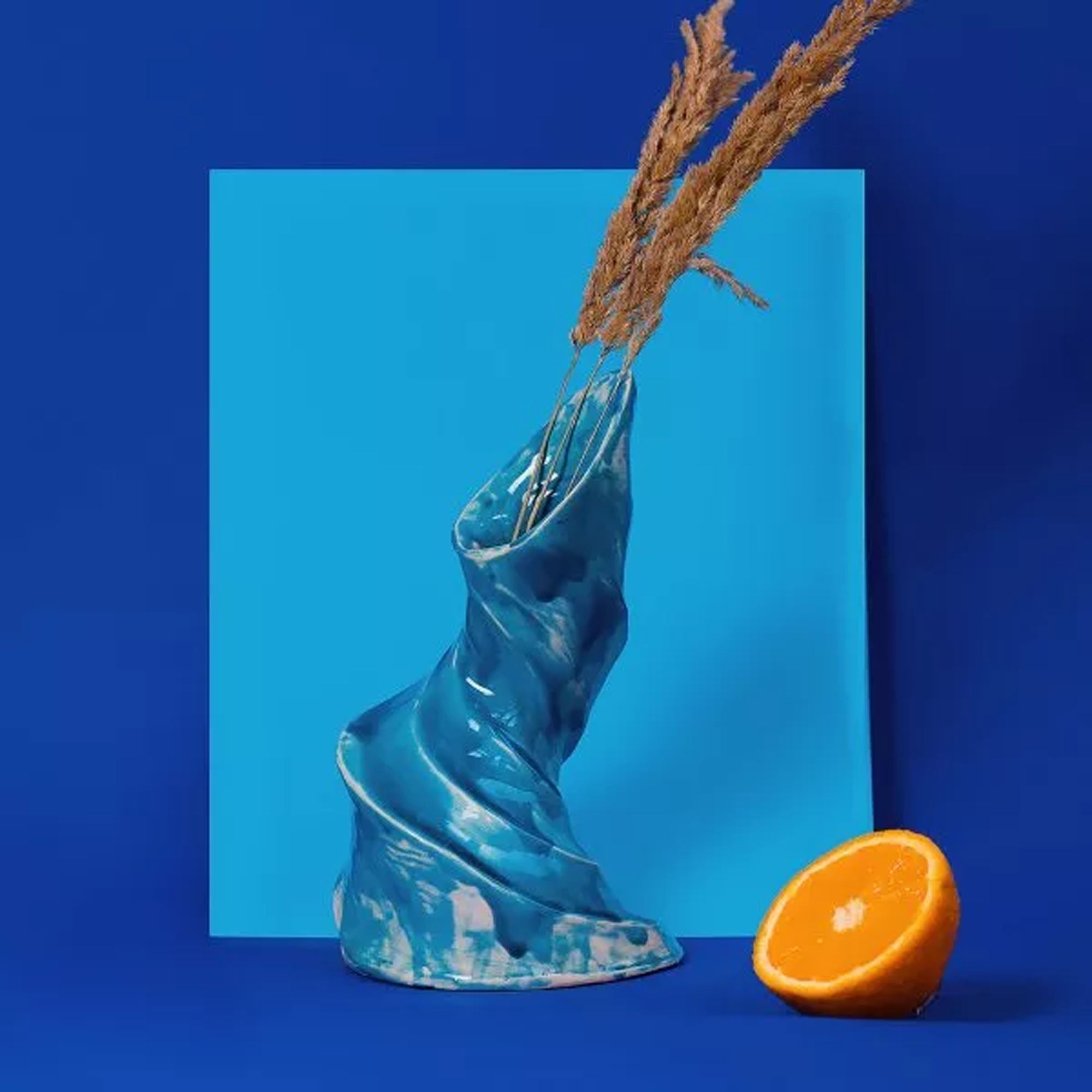 Ваза БЛАКИТНА СПІРАЛЬ, ручної роботи