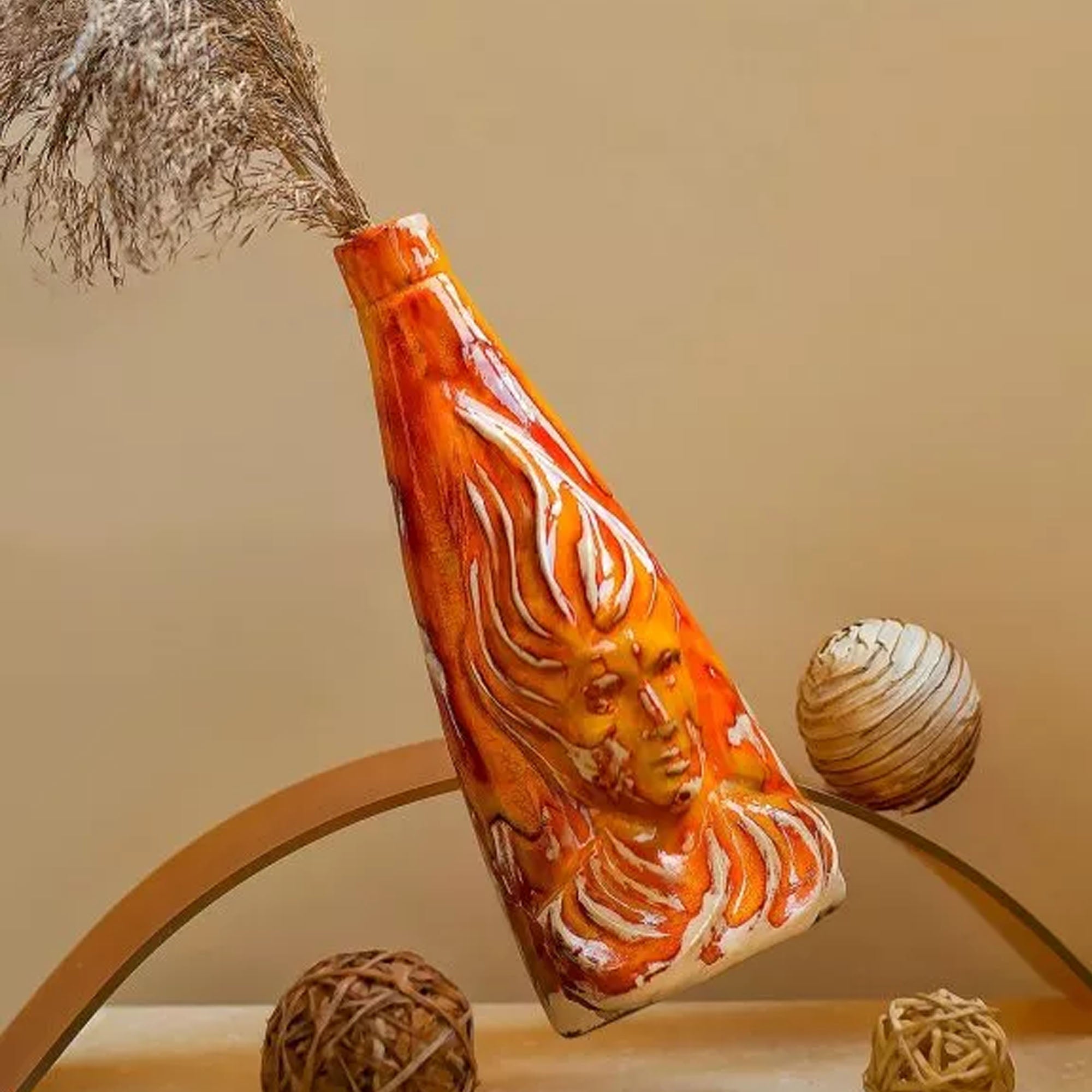 Ваза ВОГНЯНИЙ ДЖИН, ручної роботи