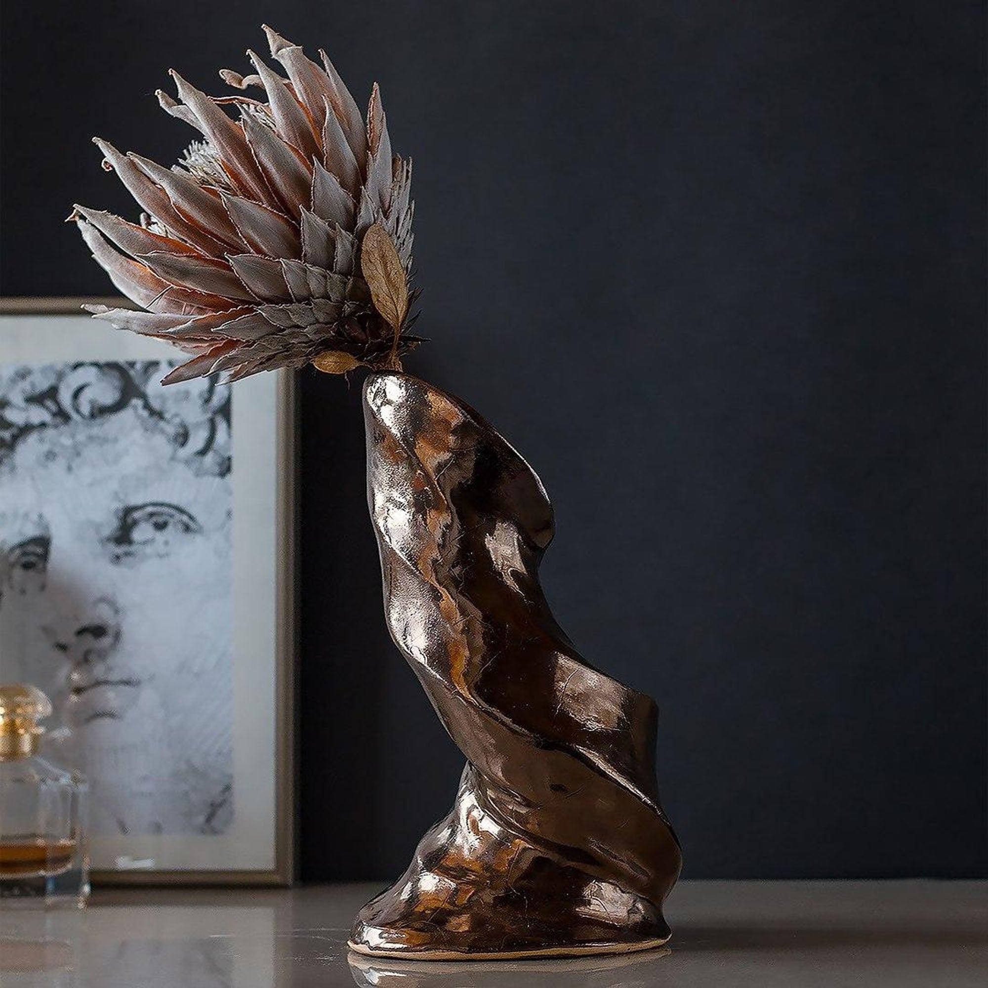 Ваза ЗОЛОТА СПІРАЛЬ, ручної роботи