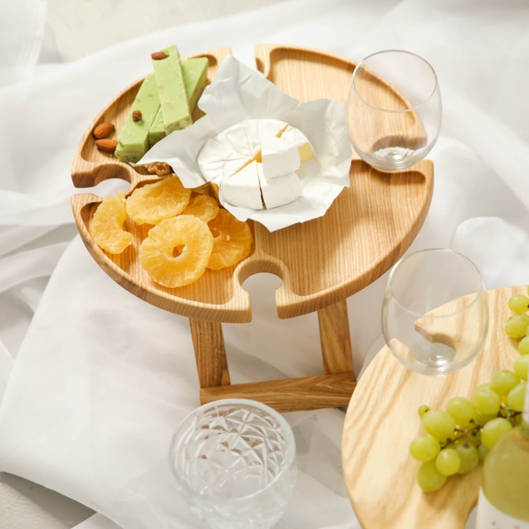 Винний столик СПОКУСА на 4 келиха з дерева