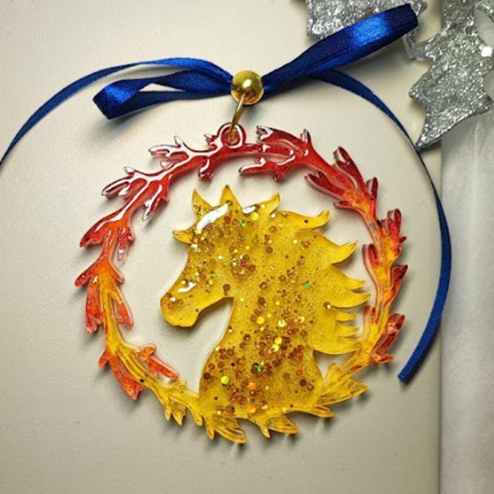 Елочная игрушка ЛОШАДЬ I, из эпоксидной смолы