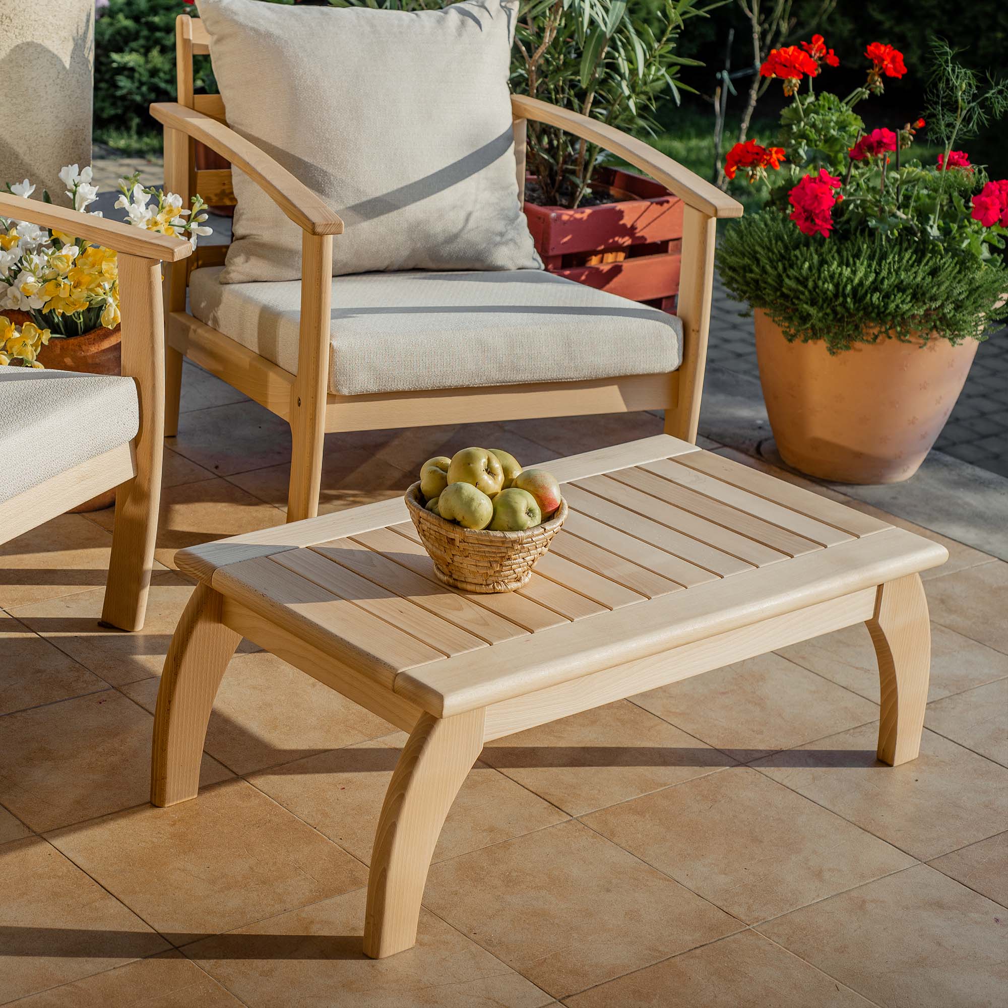 Комплект садових меблів LEGATO, два крісла + столик журнальний, бук