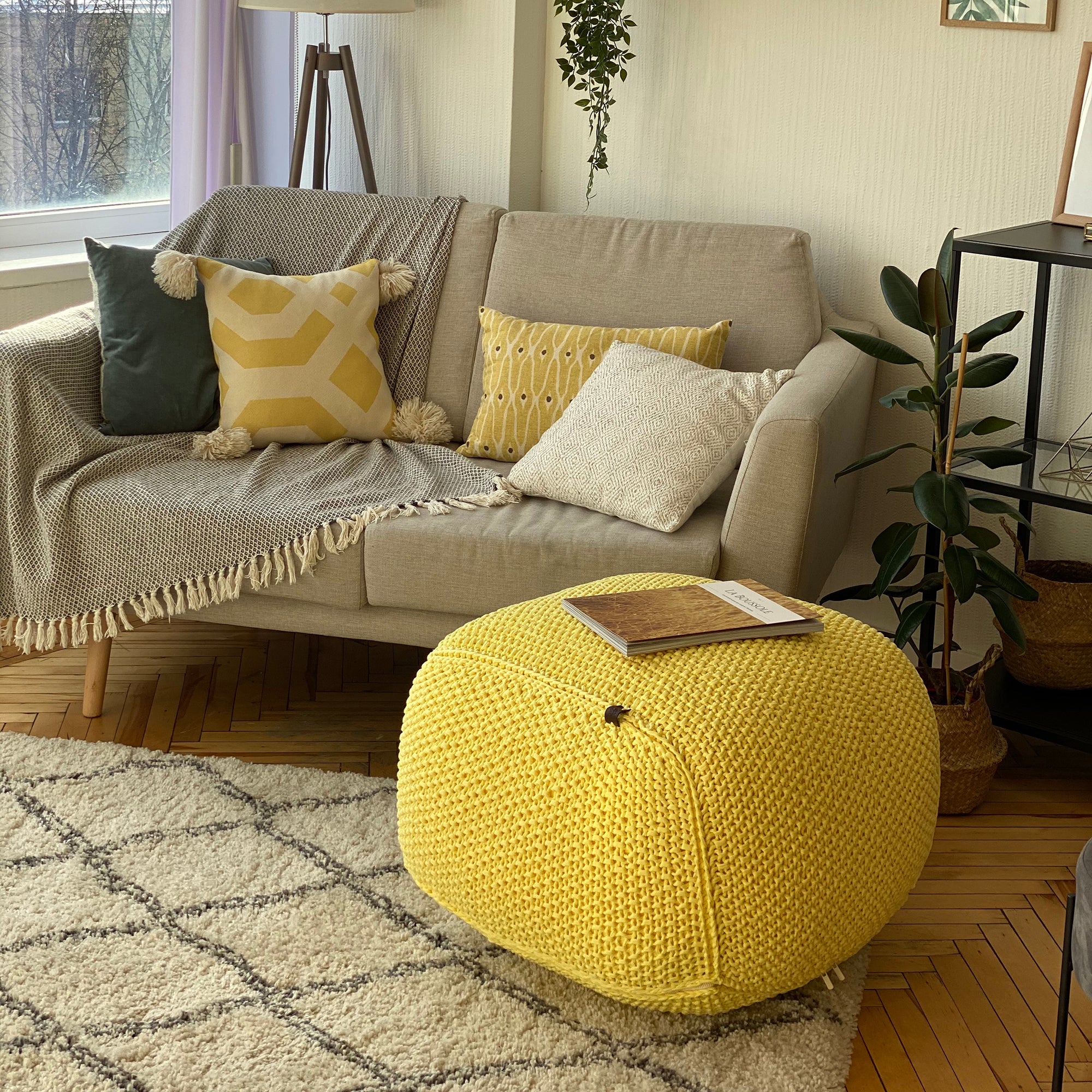 В’язаний пуф SQUARE, ручної роботи - зображення 2