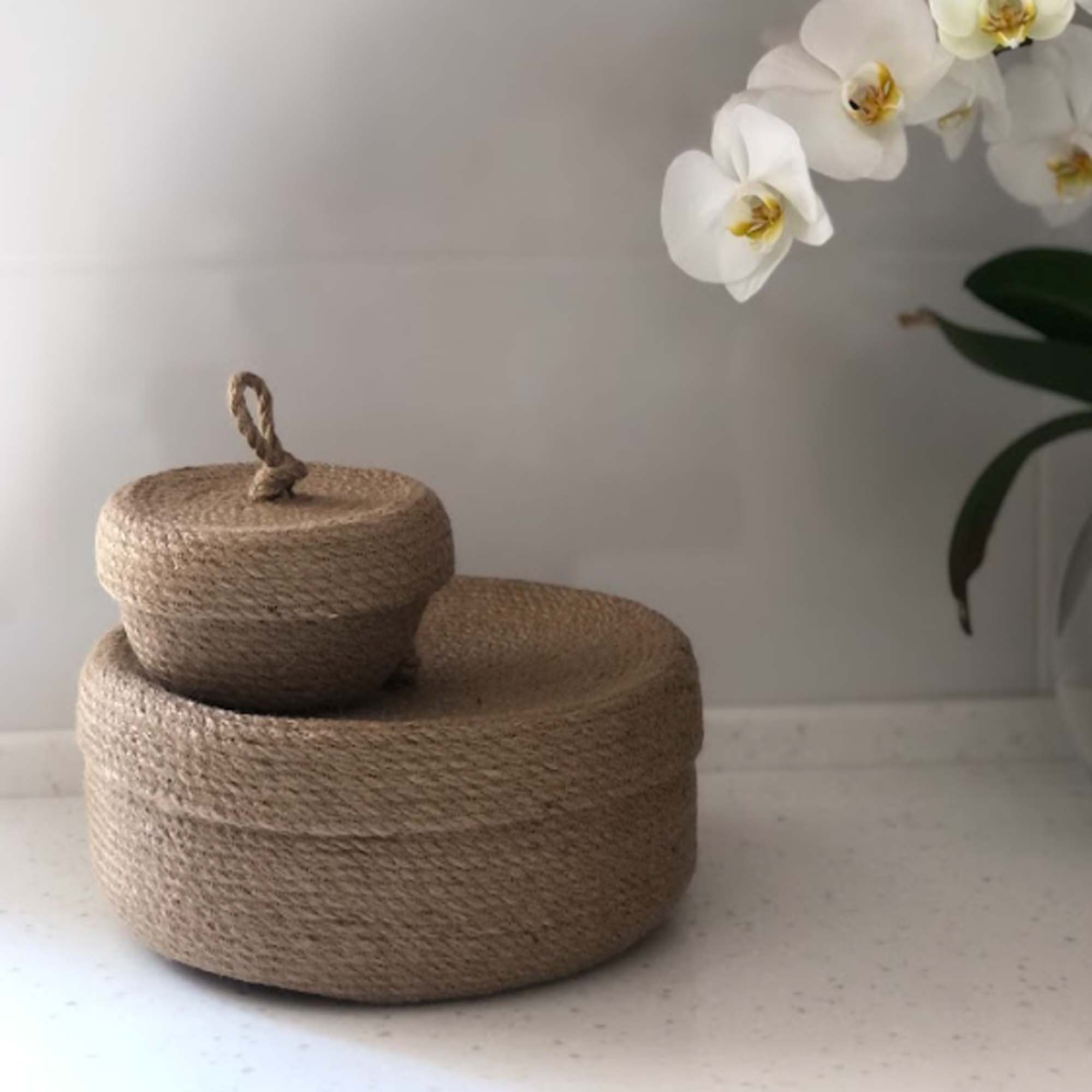 Кошик маленький з кришкою, джут - зображення 2