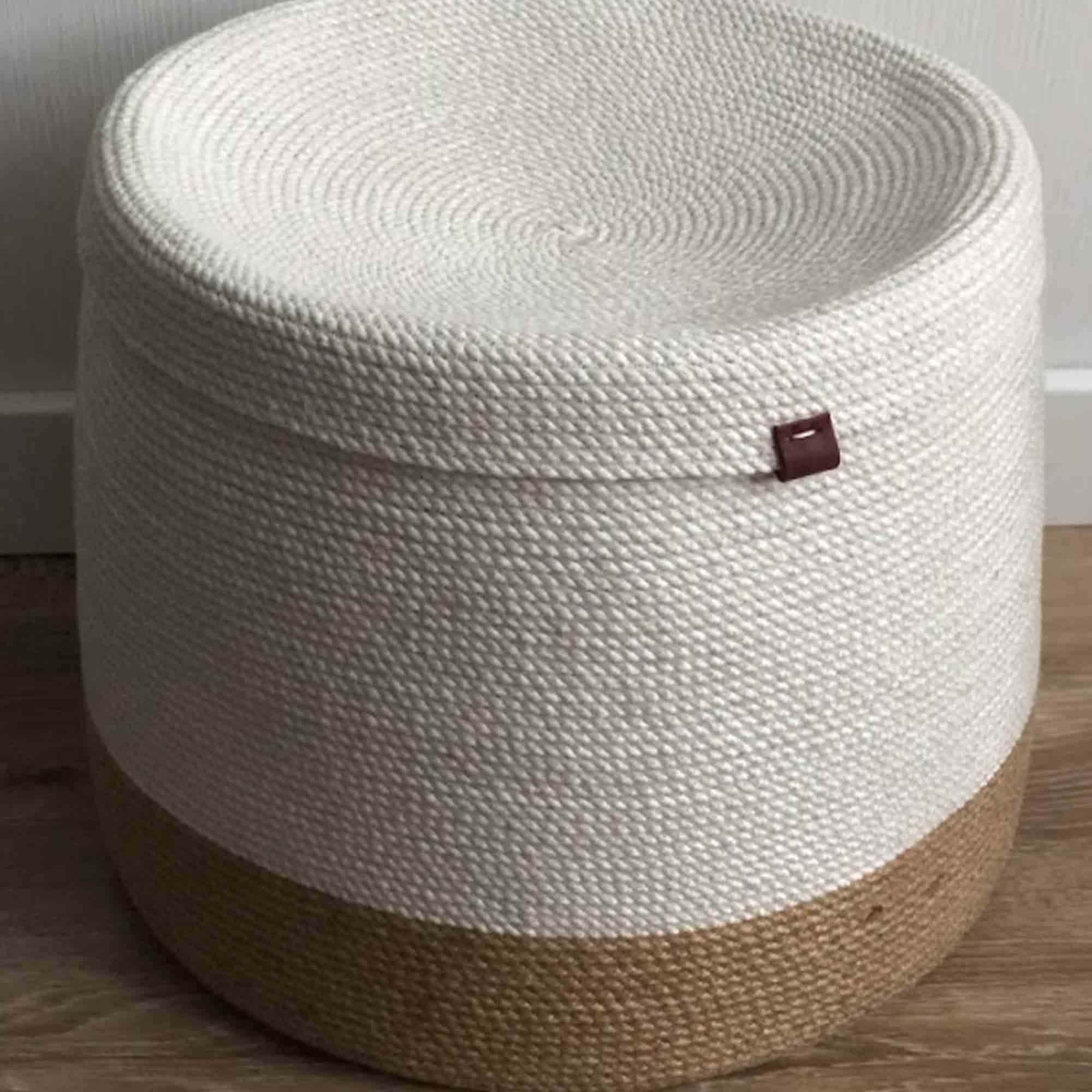 Кошик з кришкою, бавовна та джут - зображення 2