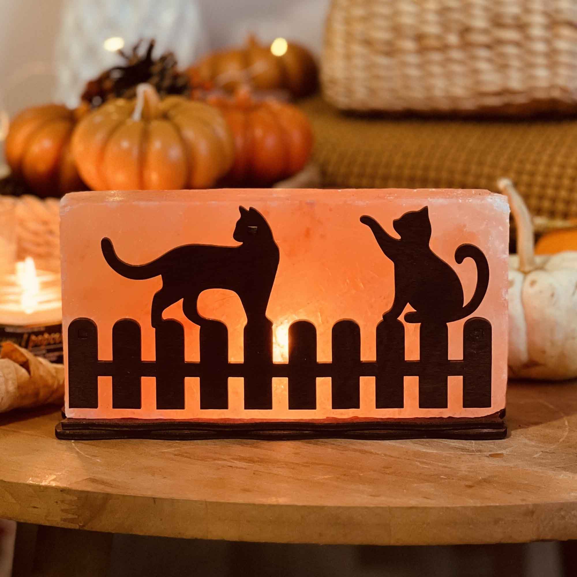 Соляна лампа КОТИ НА ПАРКАНАХ - зображення 1