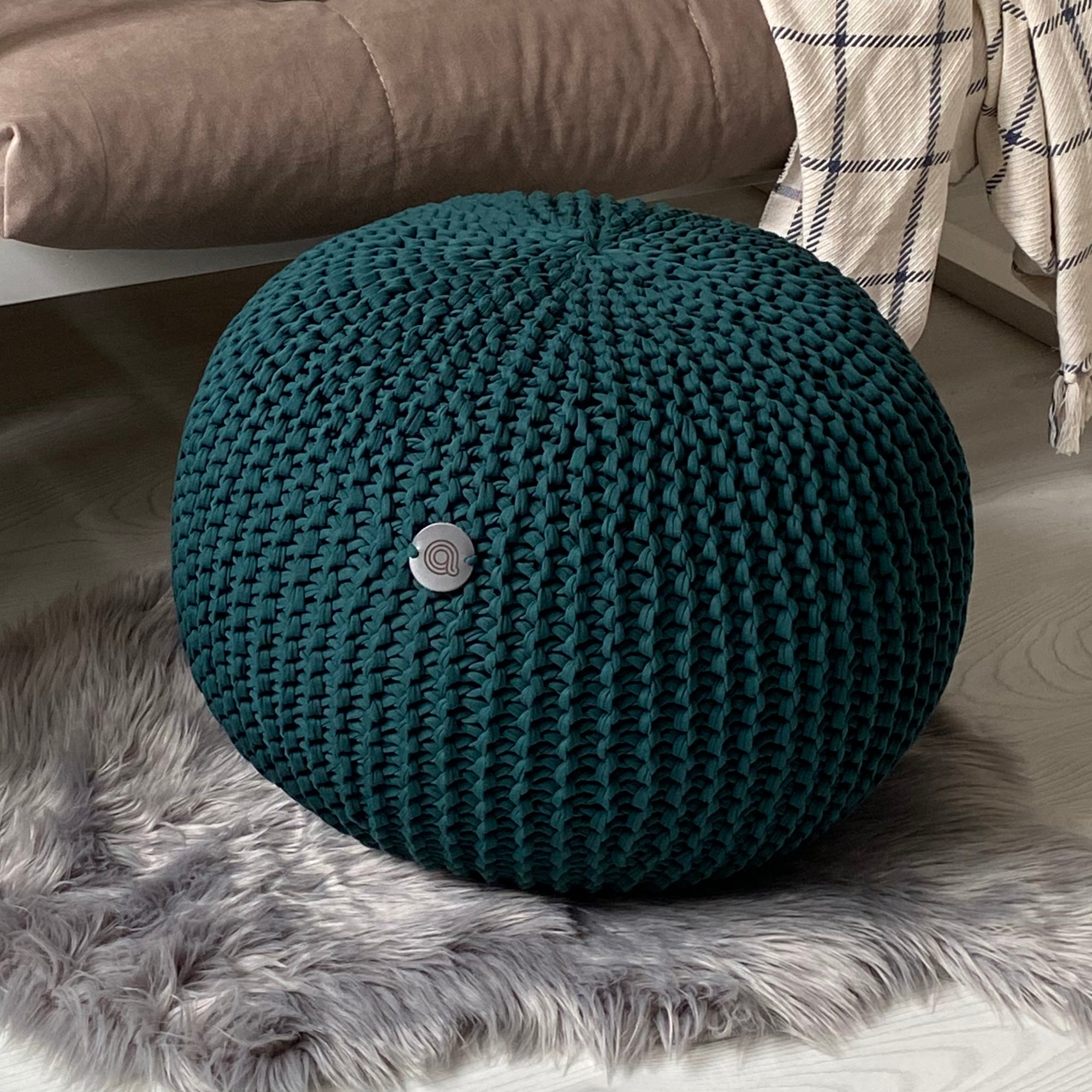 В’язаний пуф CLASSIC, ручної роботи - зображення 2