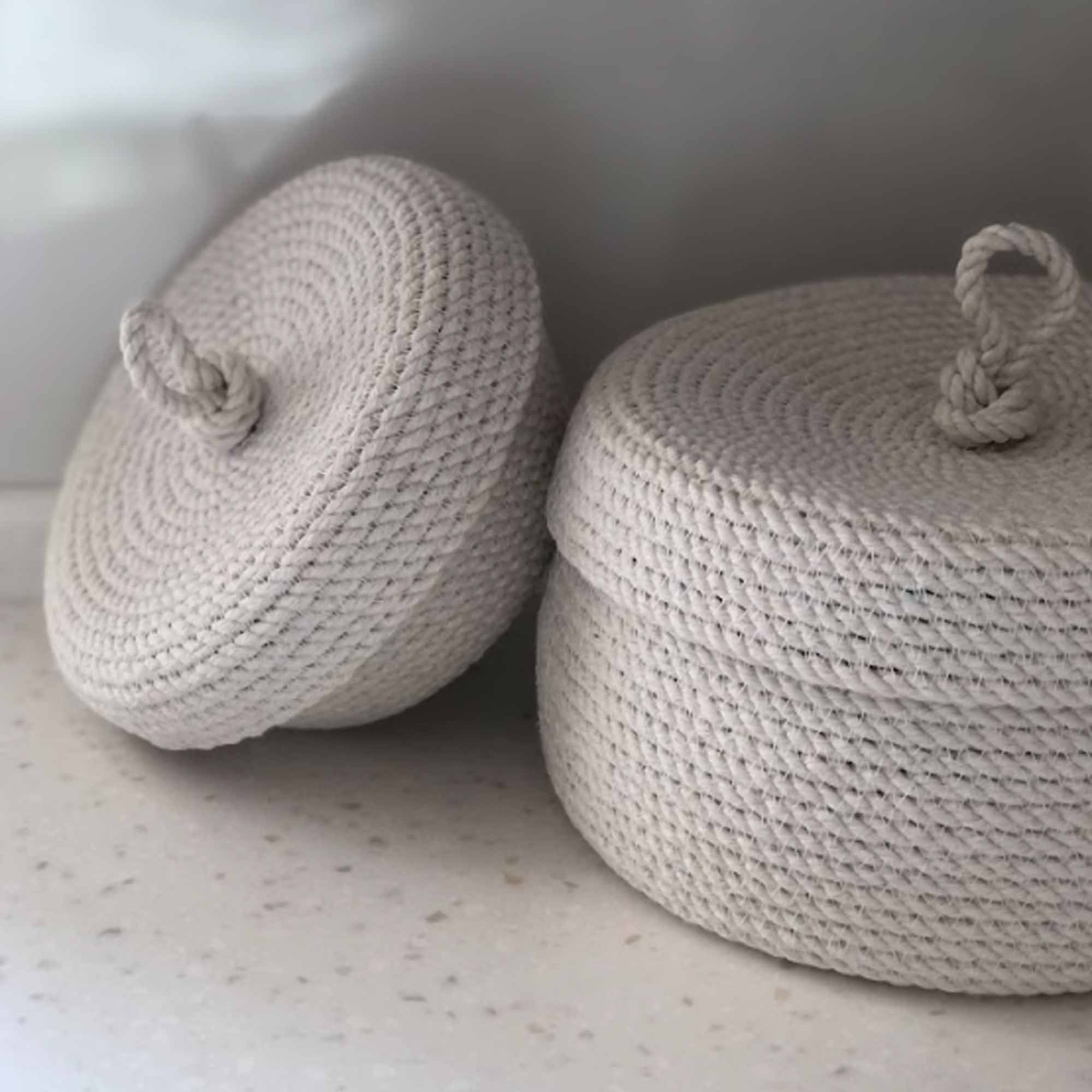 Кошик білий з кришкою I, бавовна - зображення 2