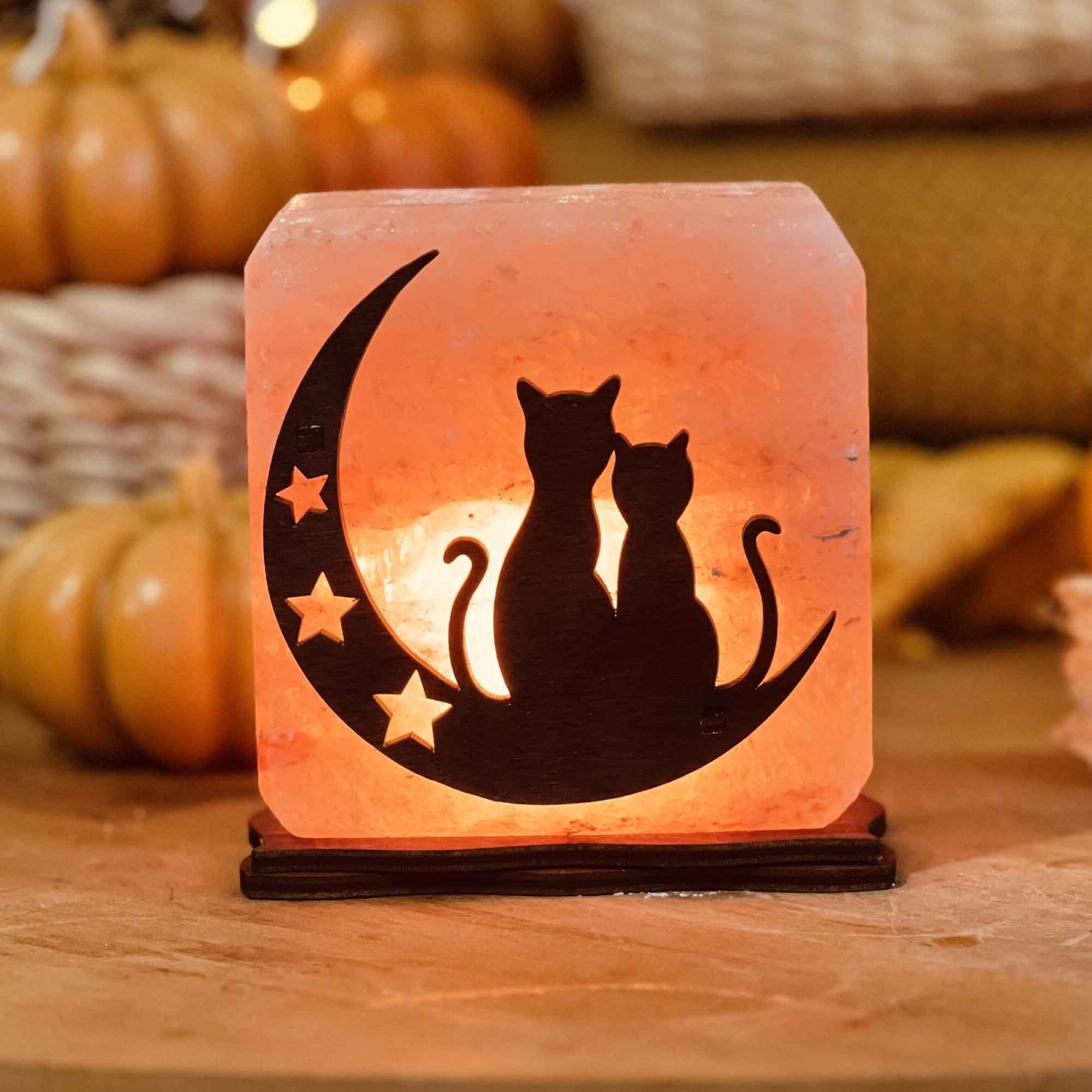 Соляна лампа КОТИ НА МІСЯЦІ - зображення 1