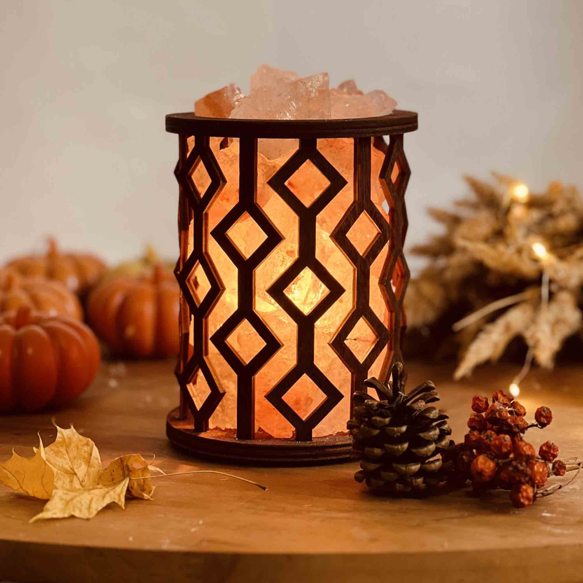Соляна лампа корзина РОМБИ - зображення 1