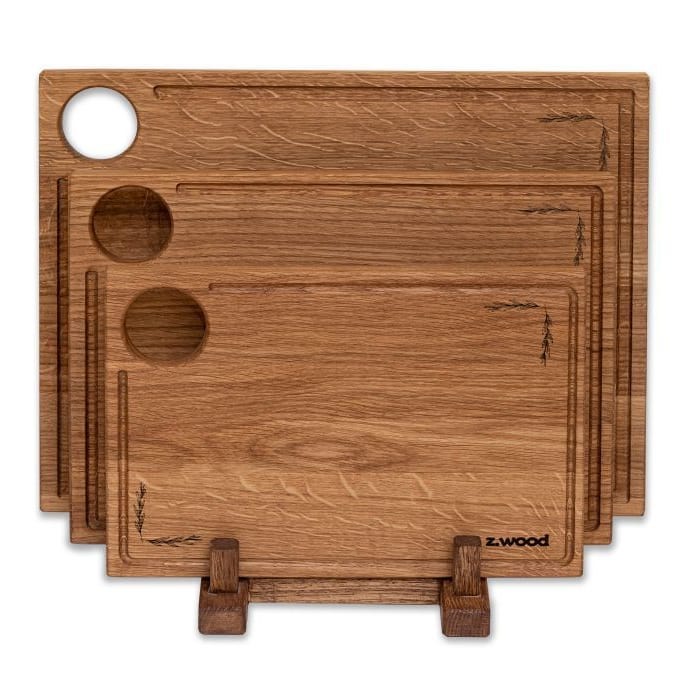 Набір кухонних дощечок ZWOOD, з підставкою - зображення 1