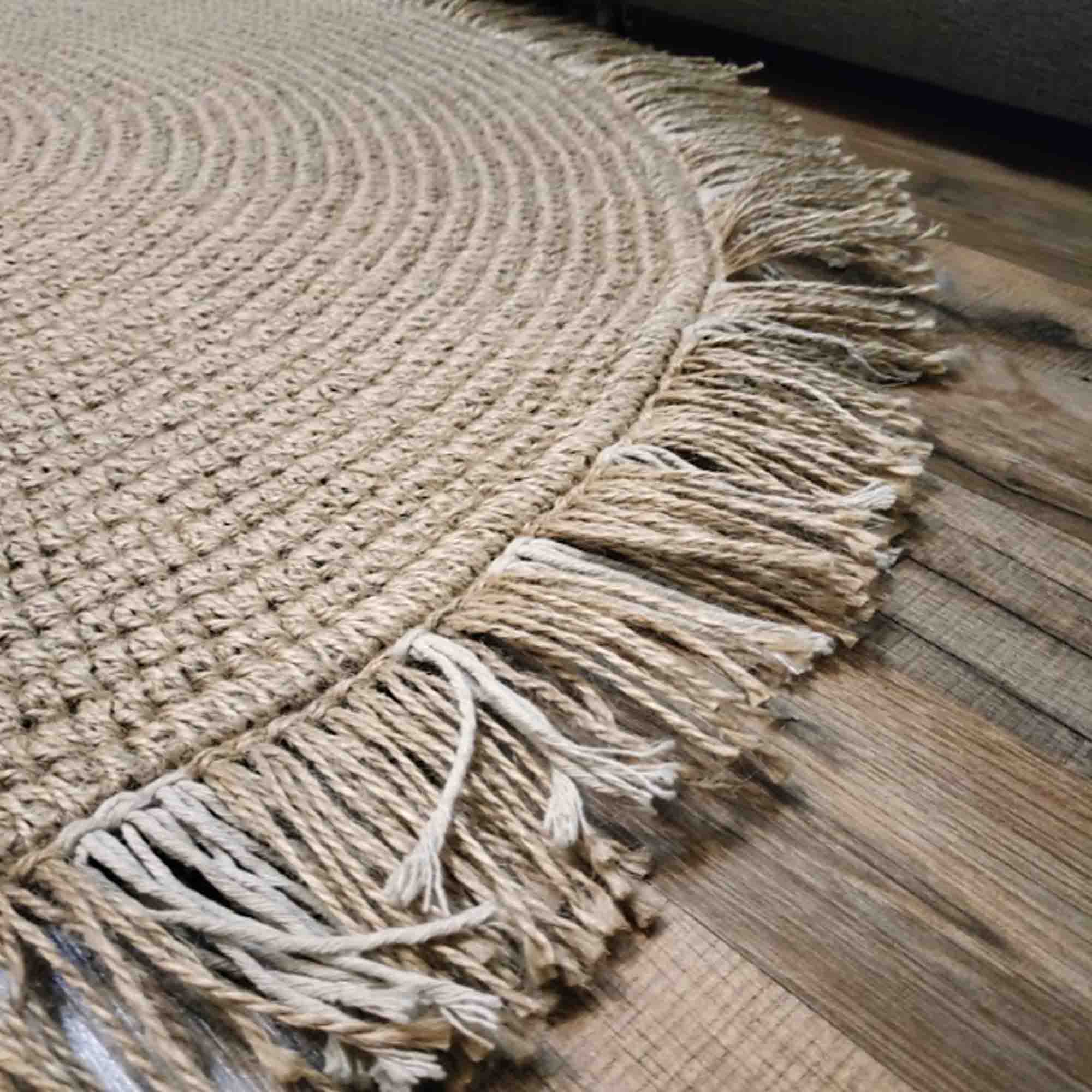 Килим джутовий з бахромою - зображення 2