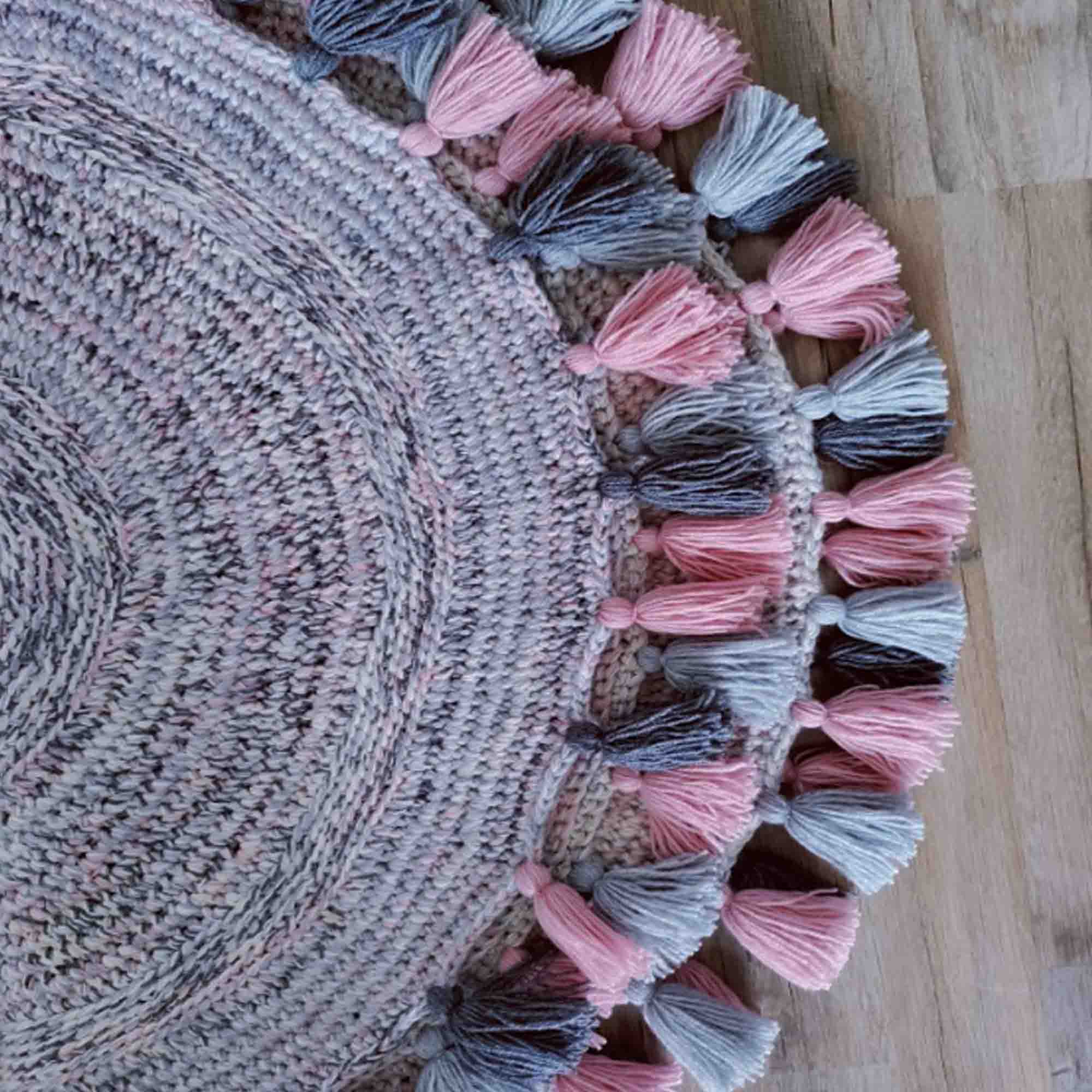 Килим з бубонами, рожевий - зображення 2