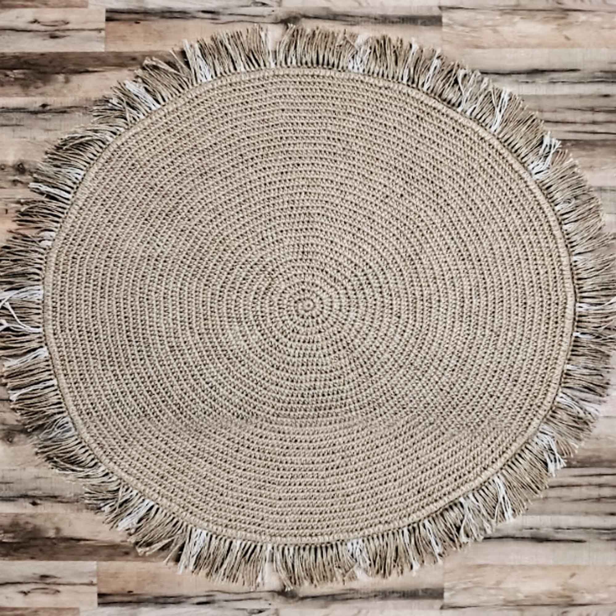 Килим джутовий з бахромою - зображення 1