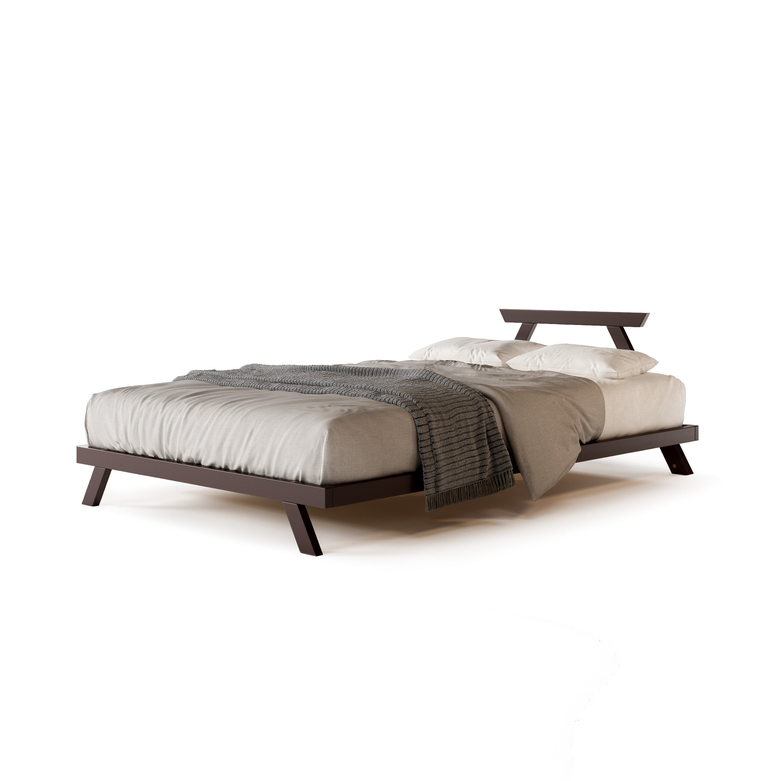 Двуспальная кровать ALLEGRO, 120х200 см, каркас шоколадного цвета