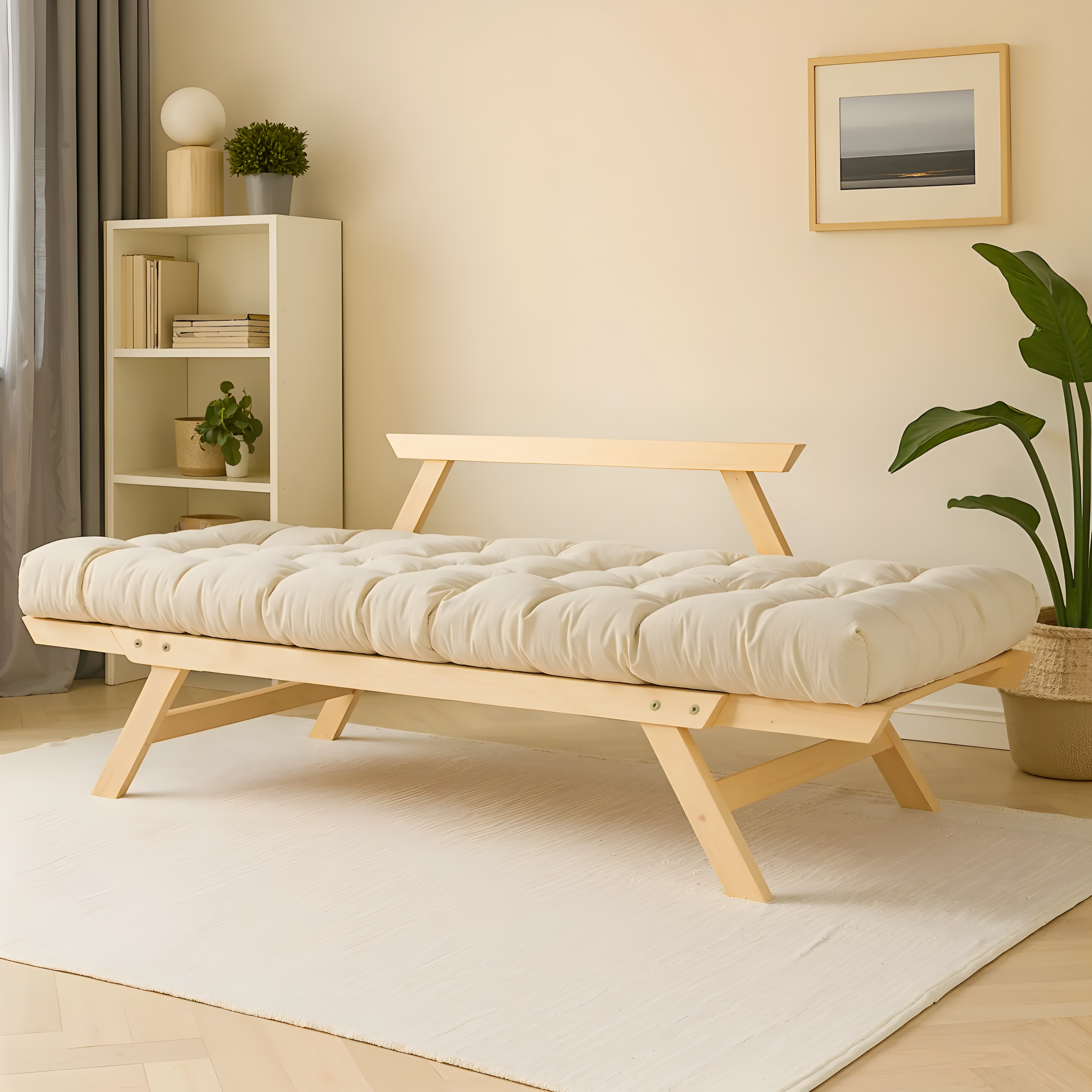 Диван-футон ALLEGRO, деревянный раскладной из массива бука