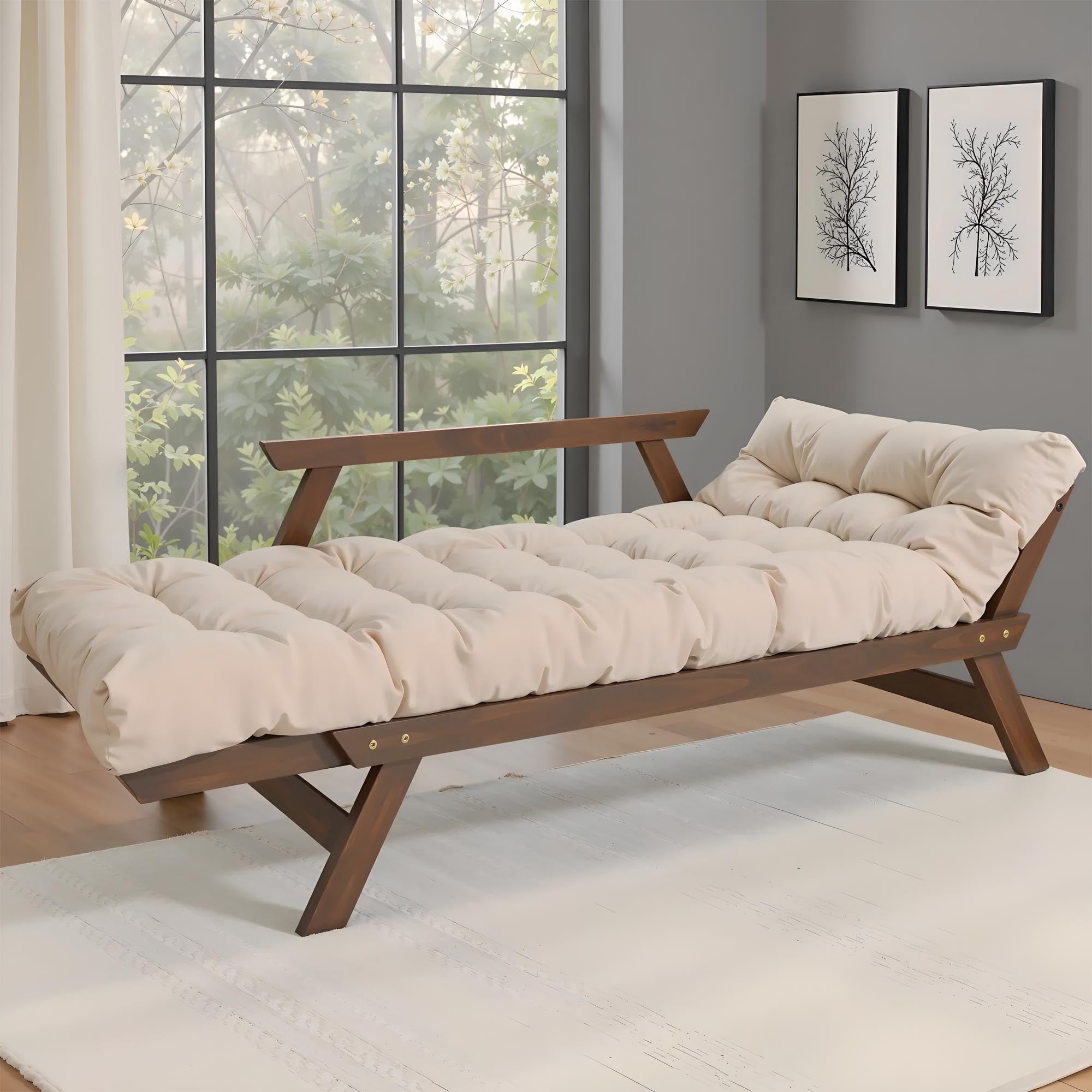 Диван-футон ALLEGRO, бук орехового цвета