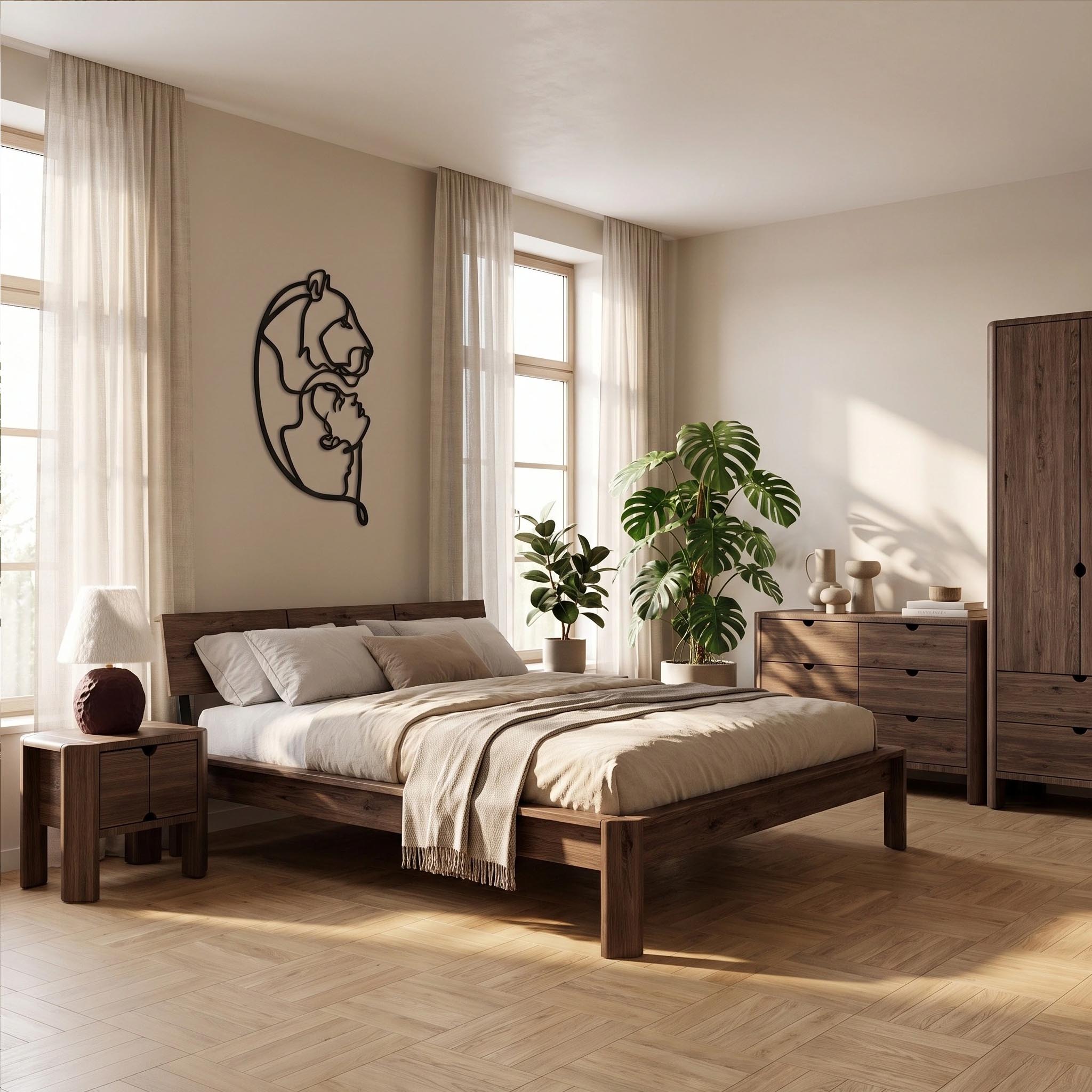 Двоспальне ліжко LOFT, деревина бука з сучками