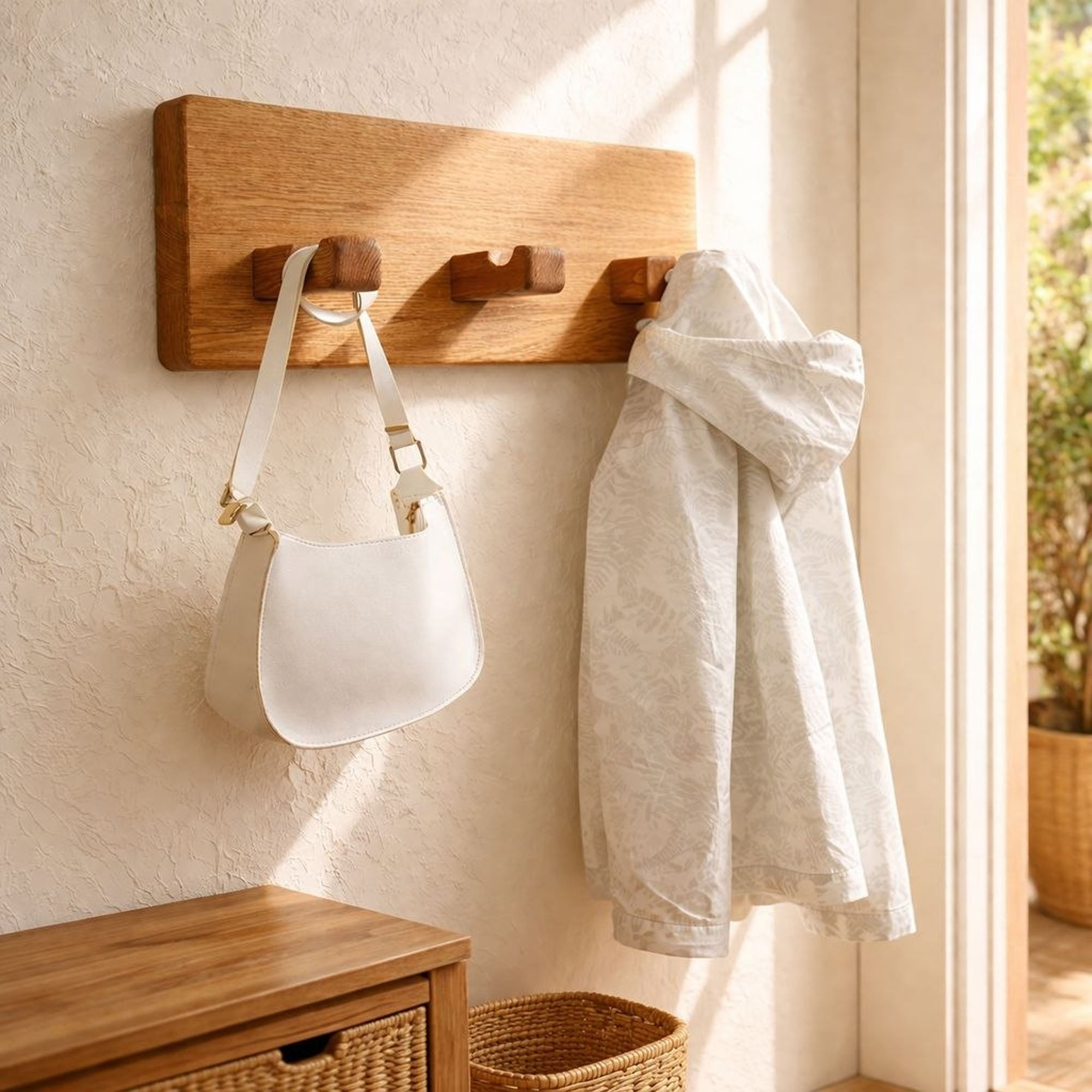 Дерев'яна вішалка з дуба