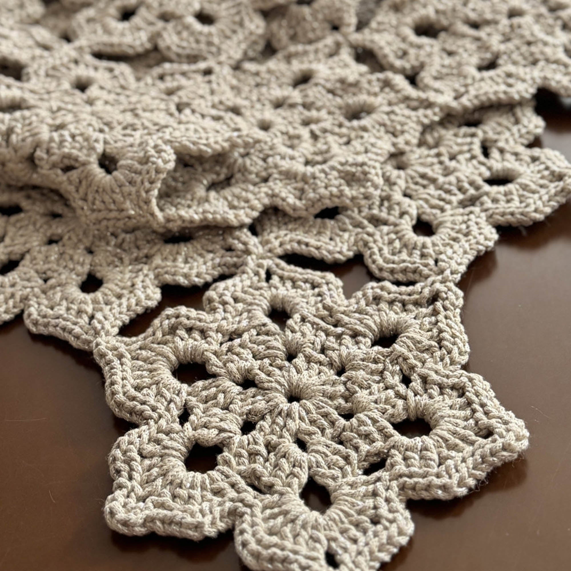 Доріжка ФЛОВЕРС, бежевий, срібний