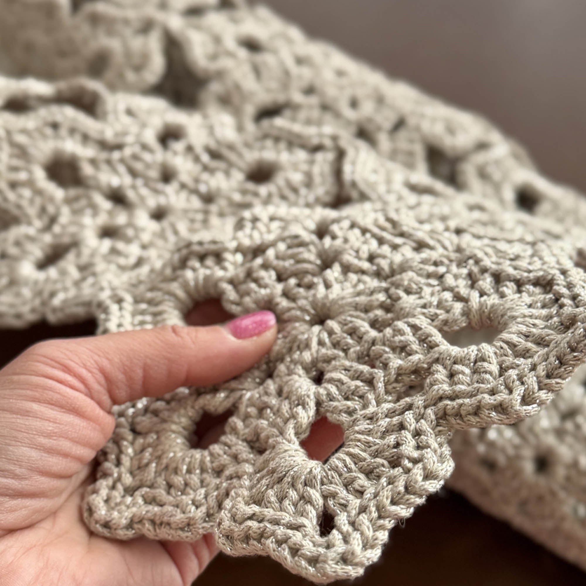 Доріжка ФЛОВЕРС, бежевий, срібний