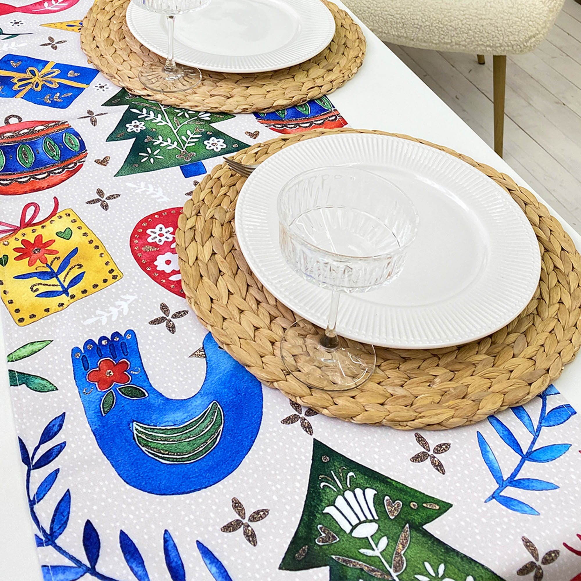 Дорожка на стол НОВОГОДНИЕ АТРИБУТЫ