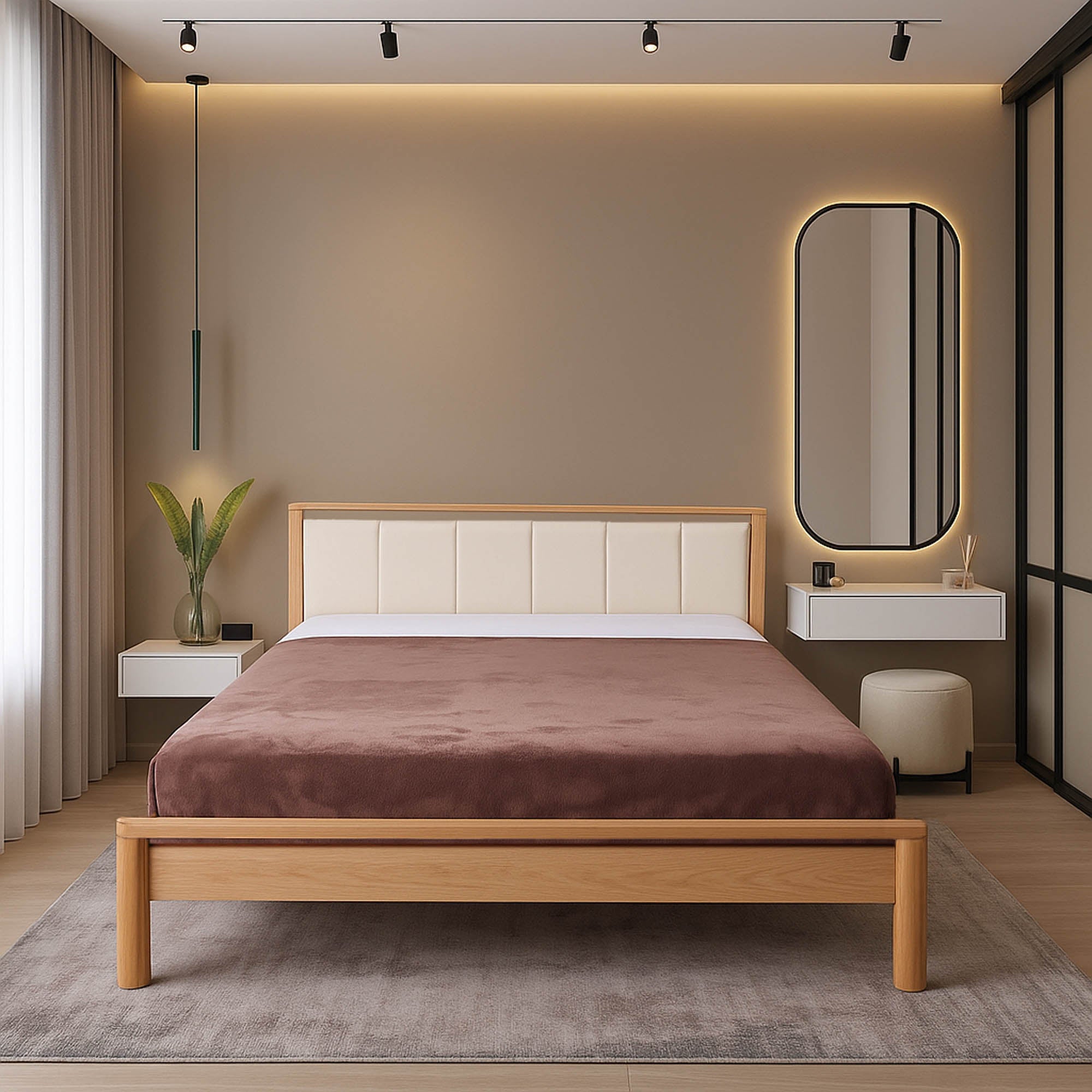 Двоспальне ліжко DROP SOFT з м'якою спинкою