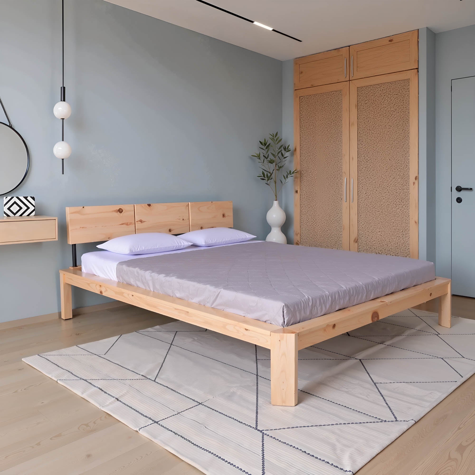 Двоспальне ліжко LOFT, деревина бука з сучками