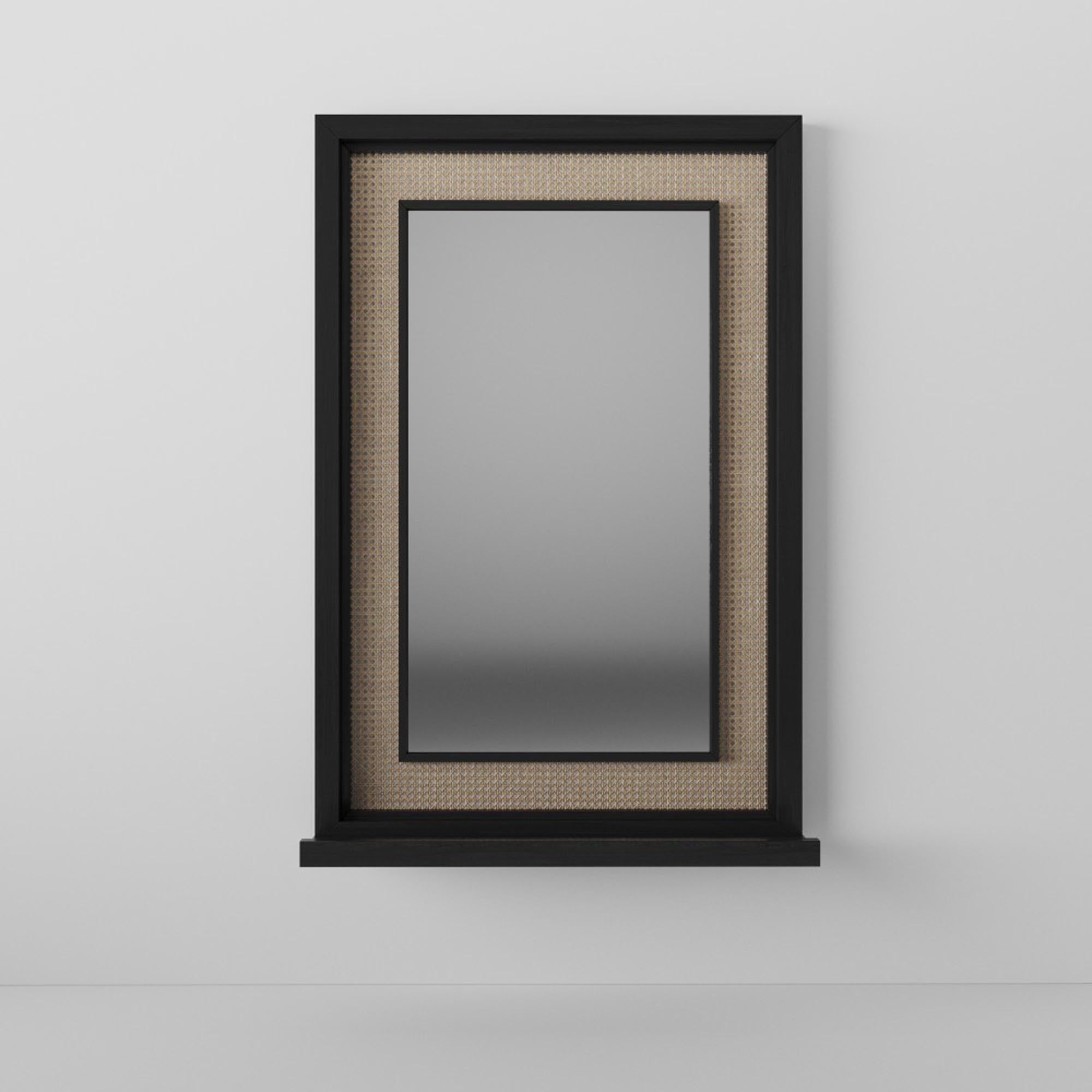 Зеркало TENETA S115, из натурального дерева, черного цвета