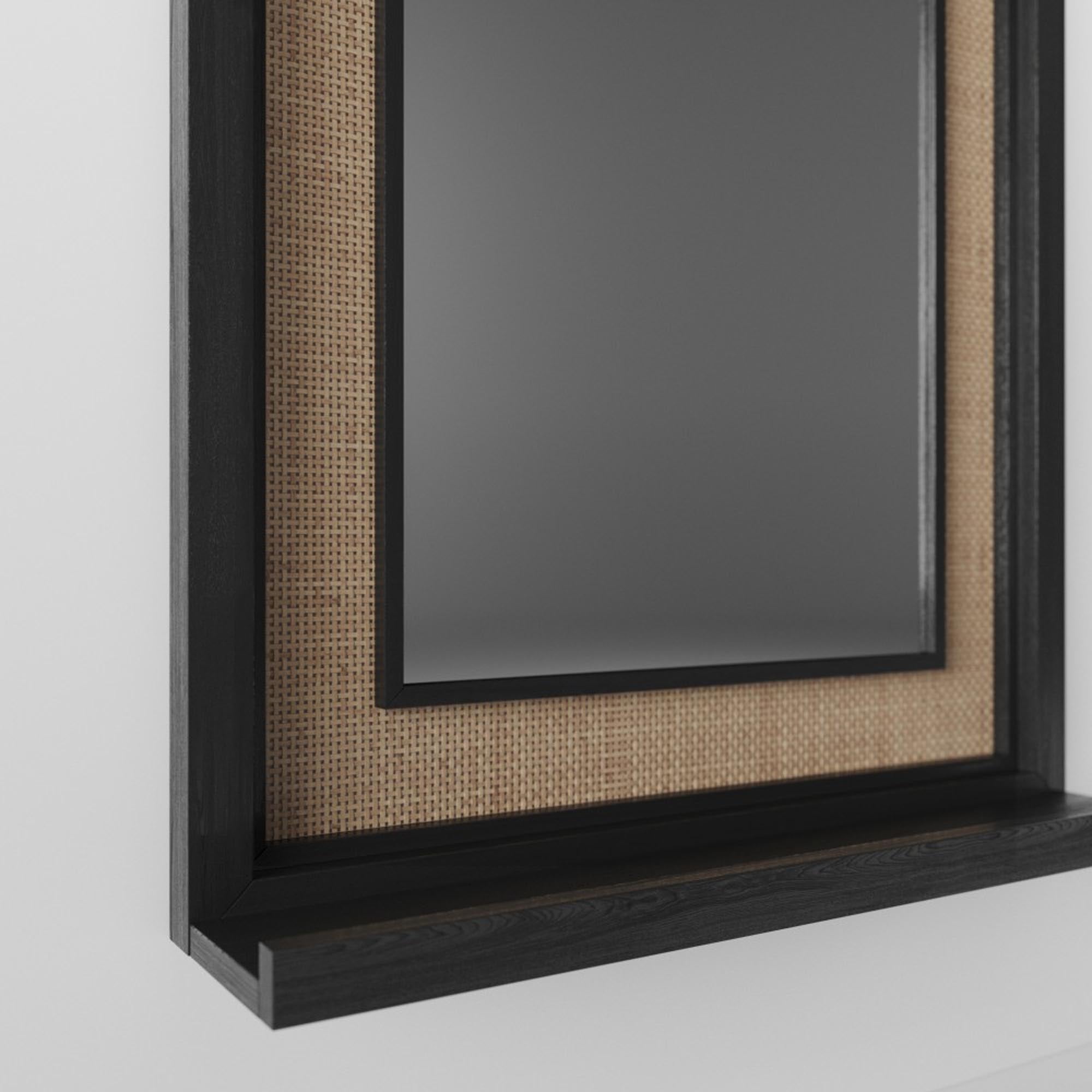 Зеркало TENETA S116, из натурального дерева, черного цвета