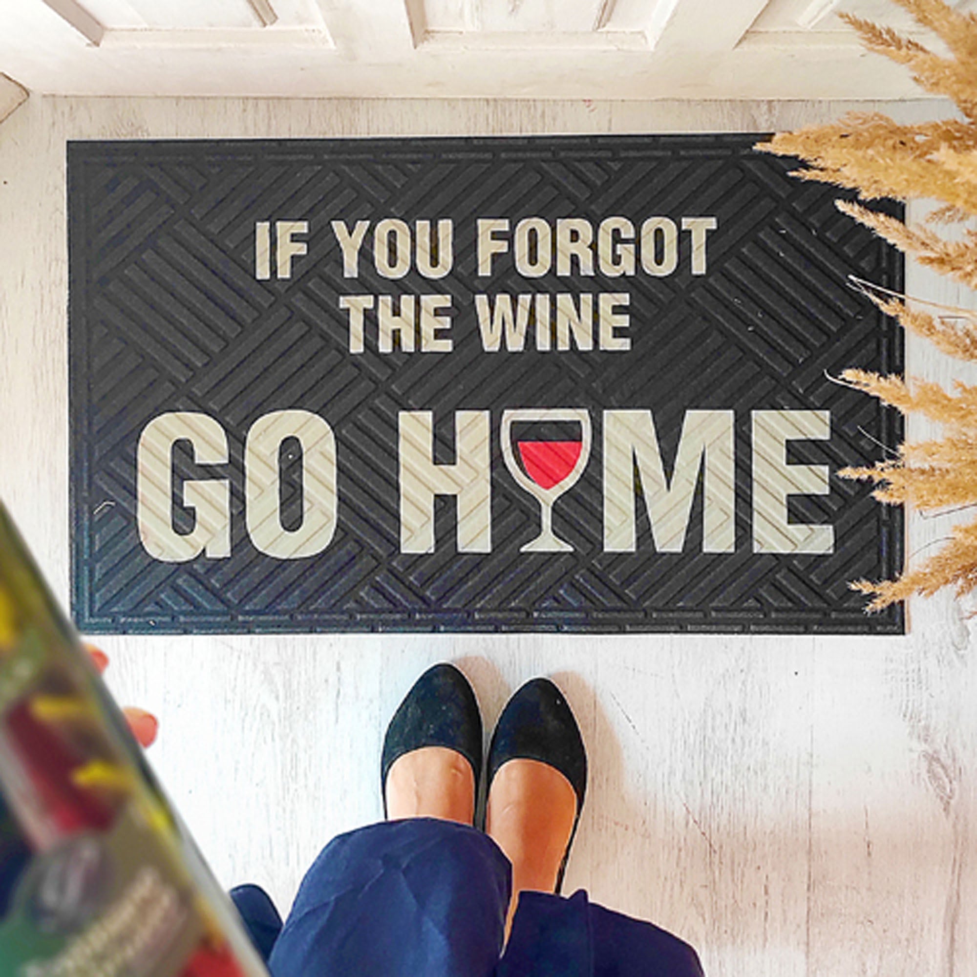 Коврик привратный с принтом IF YOU FORGOT THE WINE GO HOME