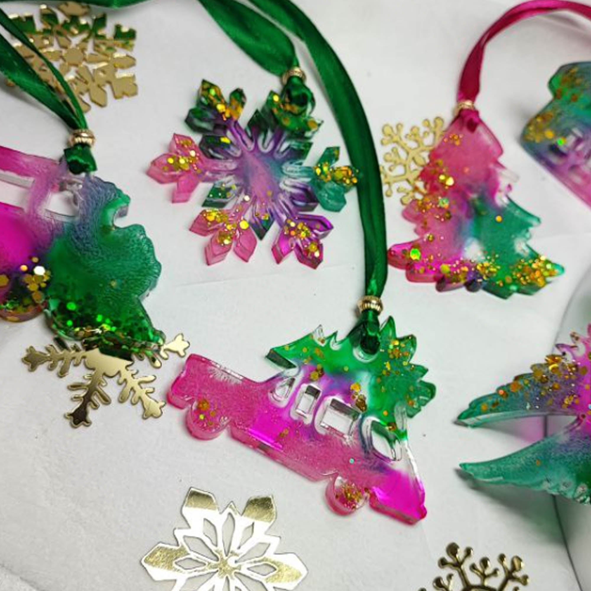 Набор елочных игрушек II, из эпоксидной смолы