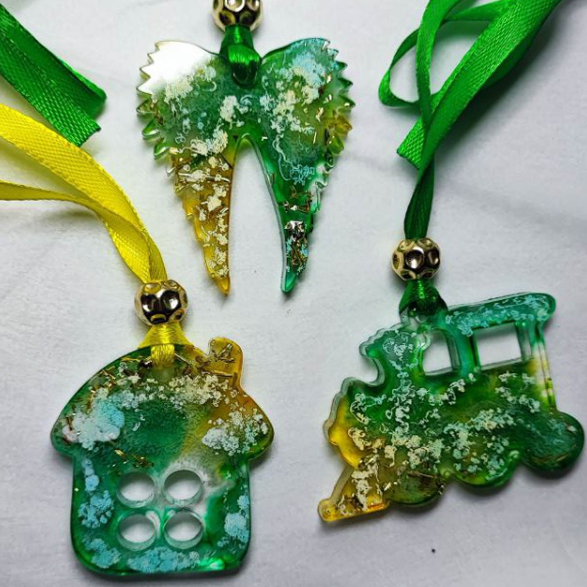 Набор елочных игрушек II, из эпоксидной смолы