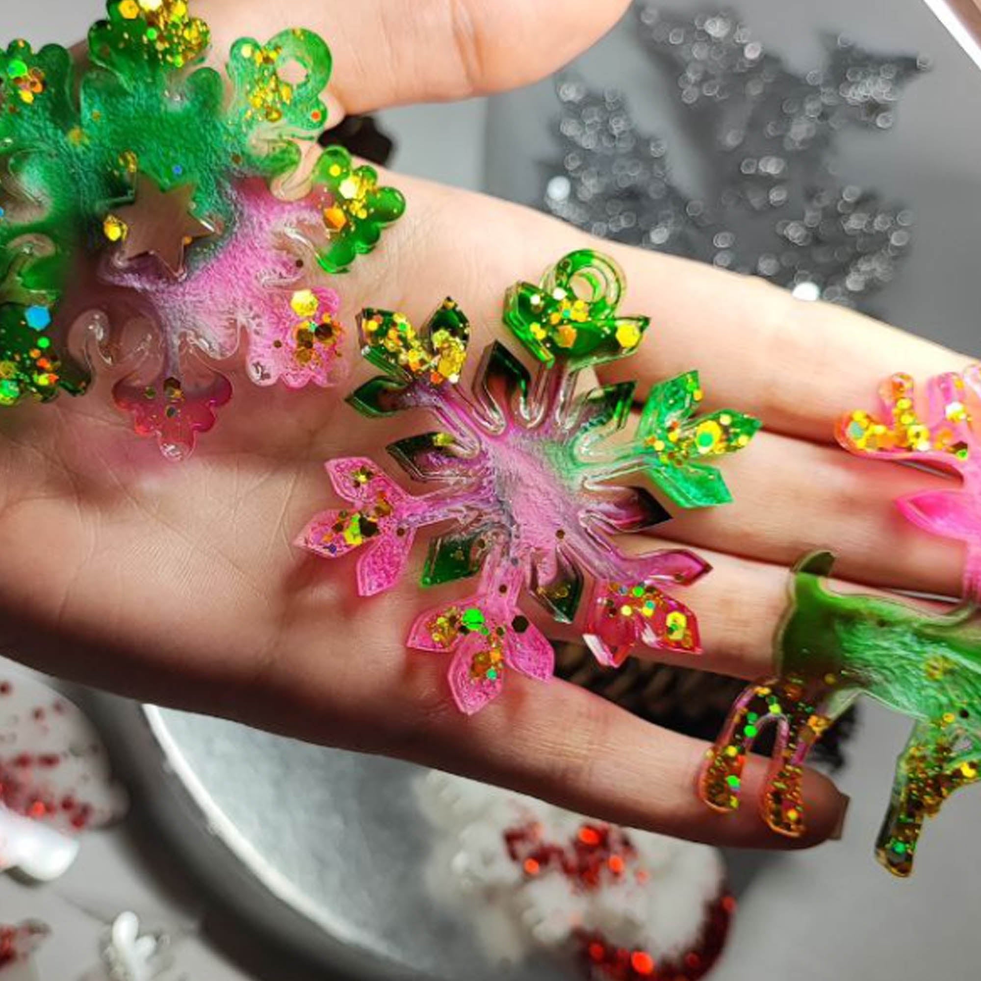 Набор елочных игрушек II, из эпоксидной смолы