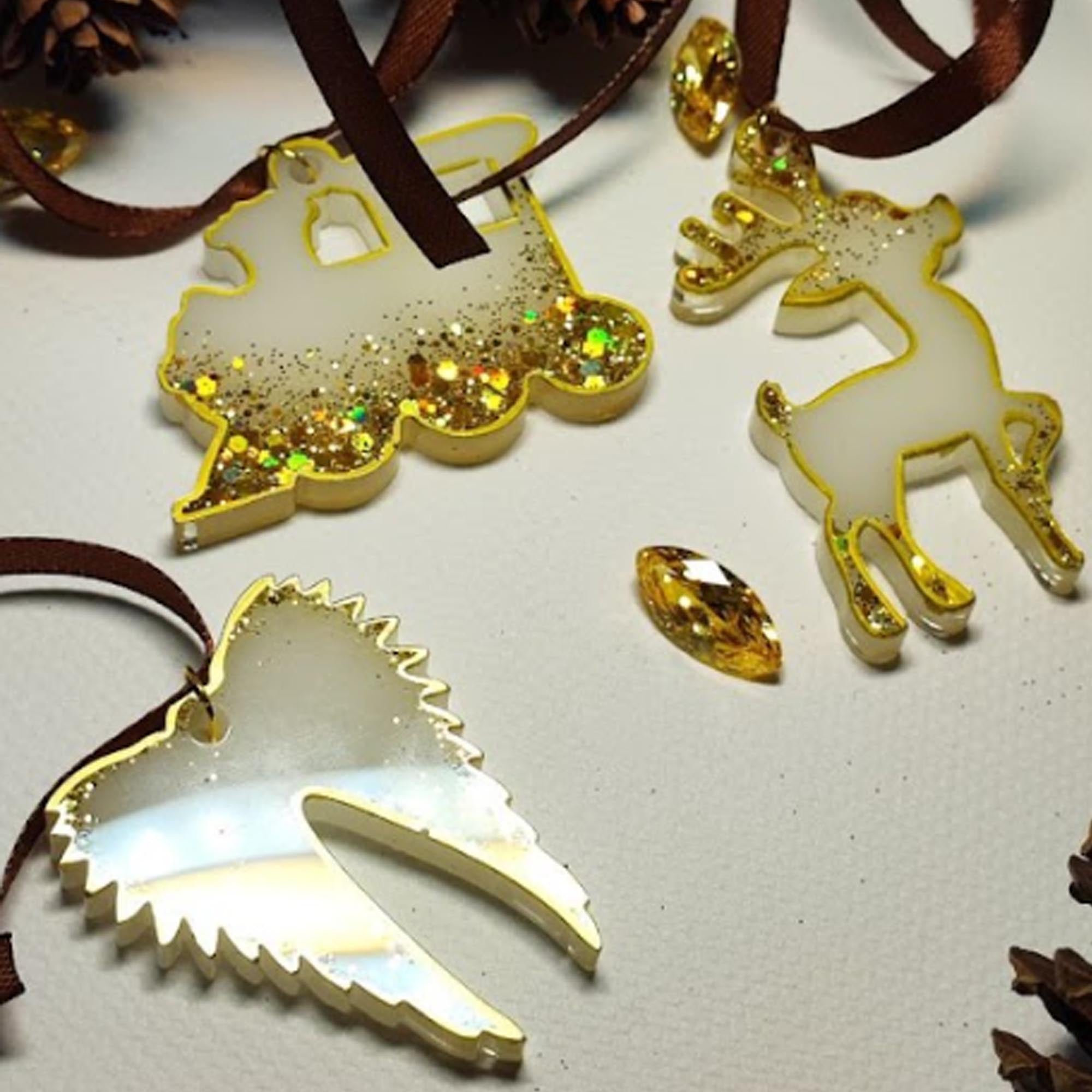 Набор елочных игрушек I, из эпоксидной смолы