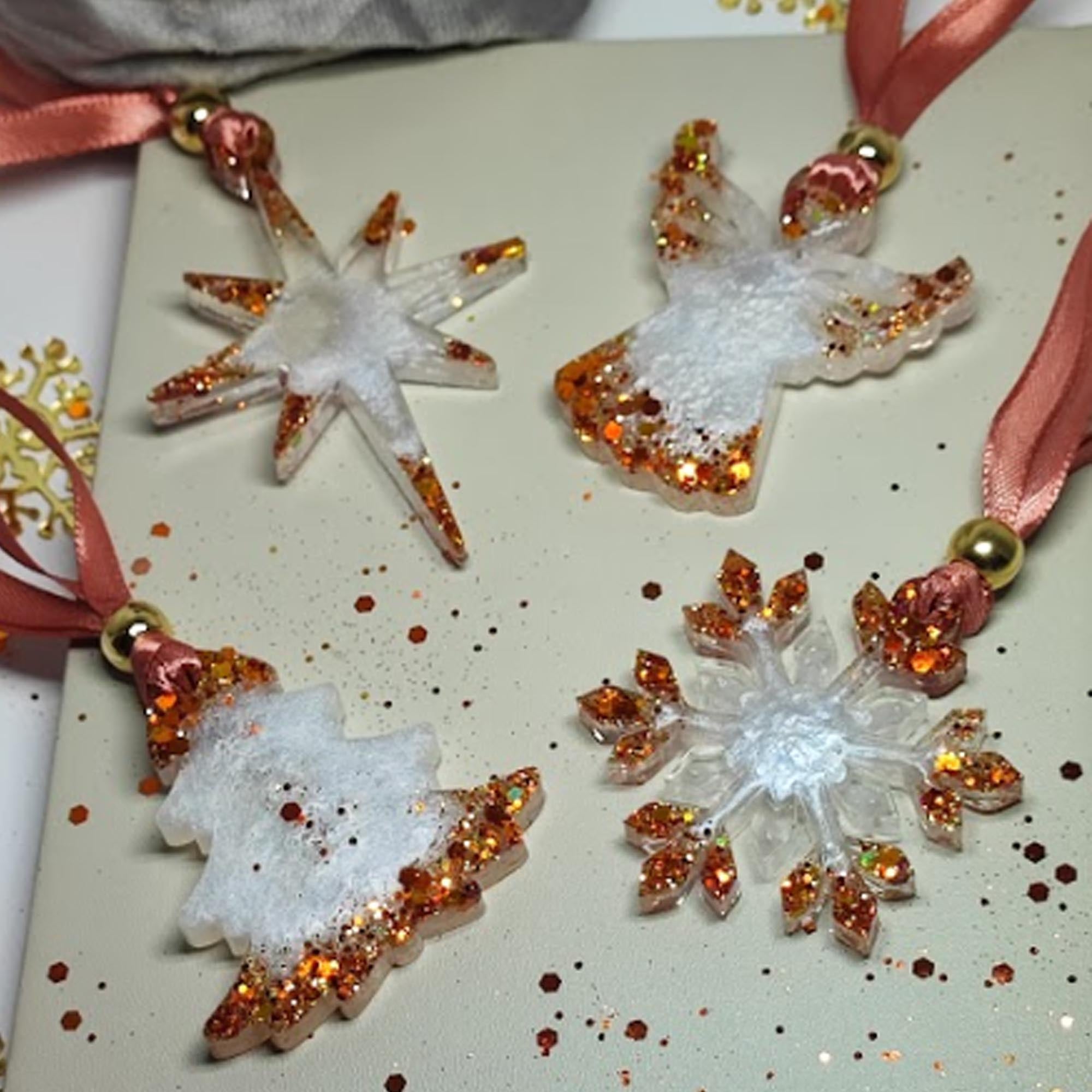 Набор елочных игрушек I, из эпоксидной смолы