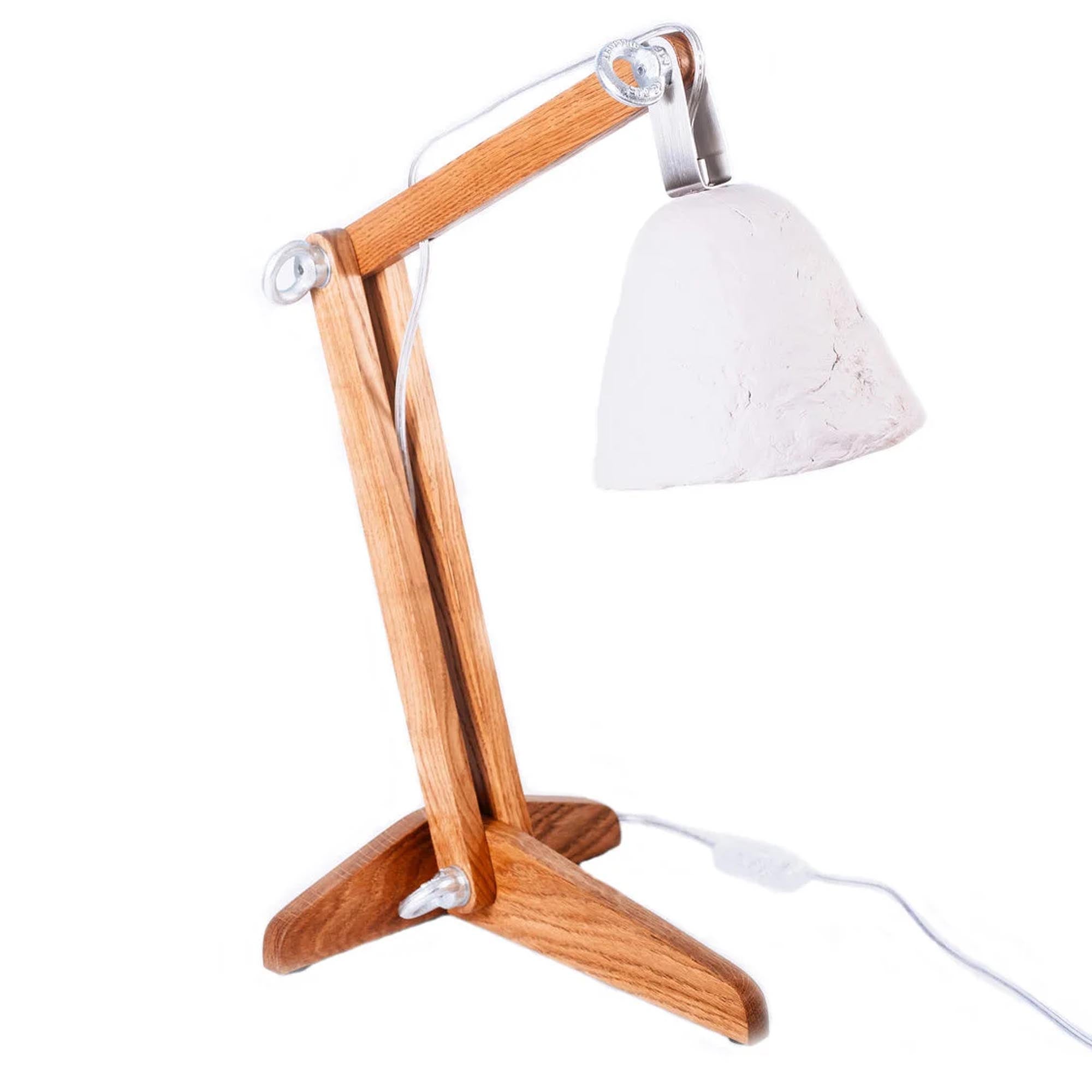 Настольная лампа ПОЛИСК из дерева и усиленного папье-маше