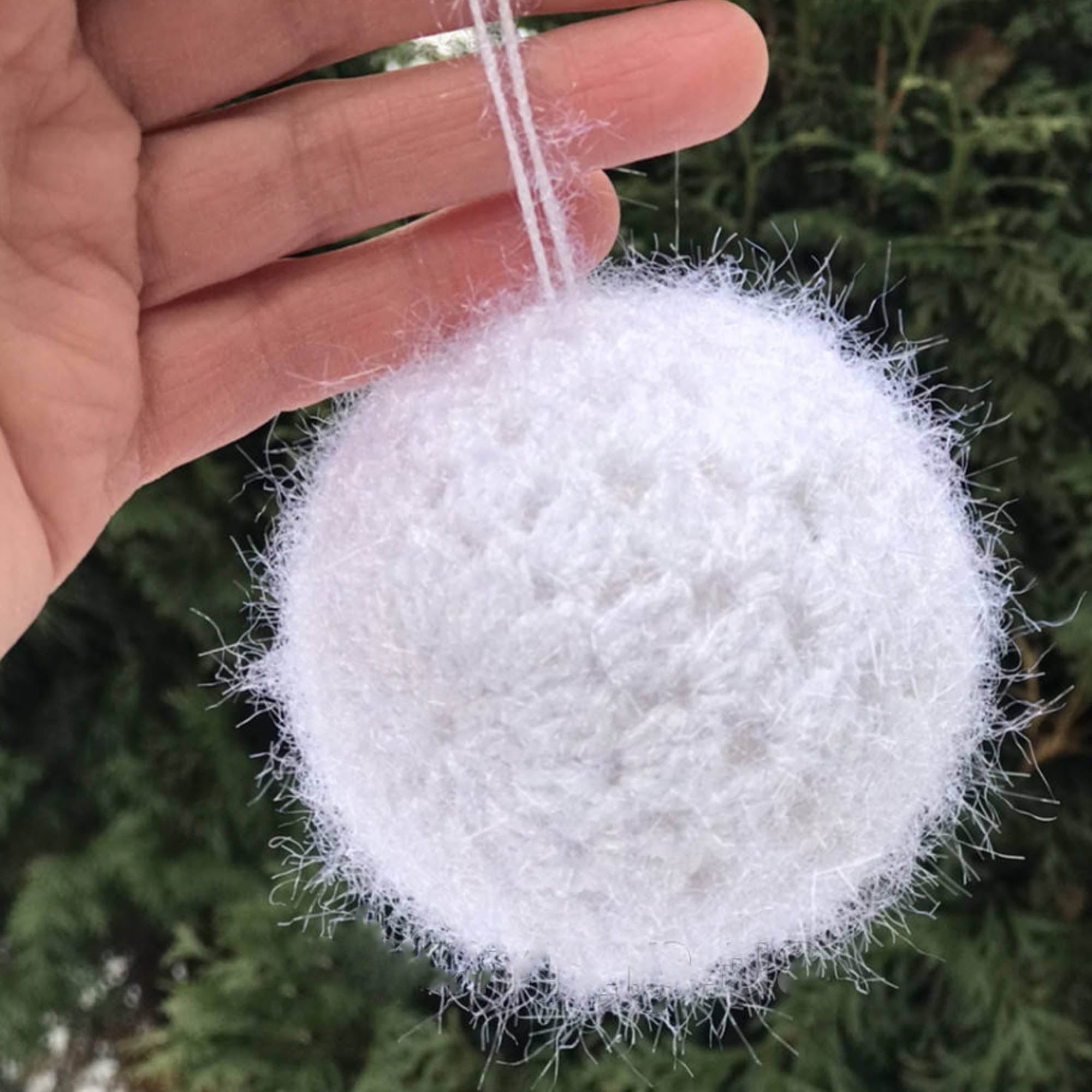 Новогодний декор ШАР СНЕГОВЫЙ, 7 см, белый