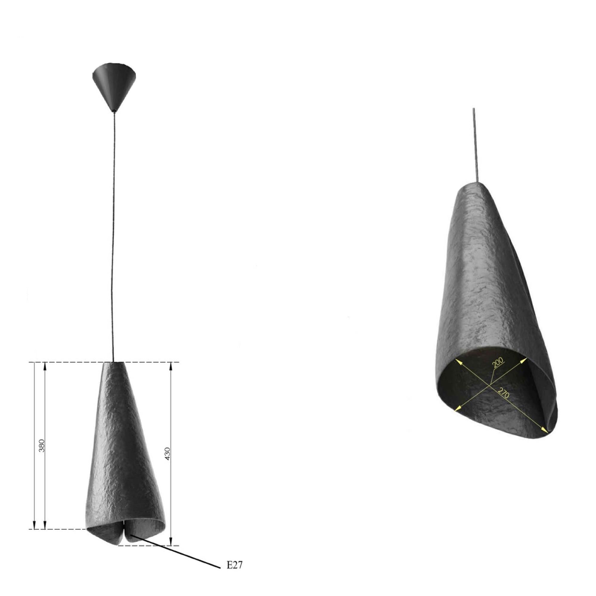Підвісний світильник 35 х 45 см з підсиленого пап'є-маше