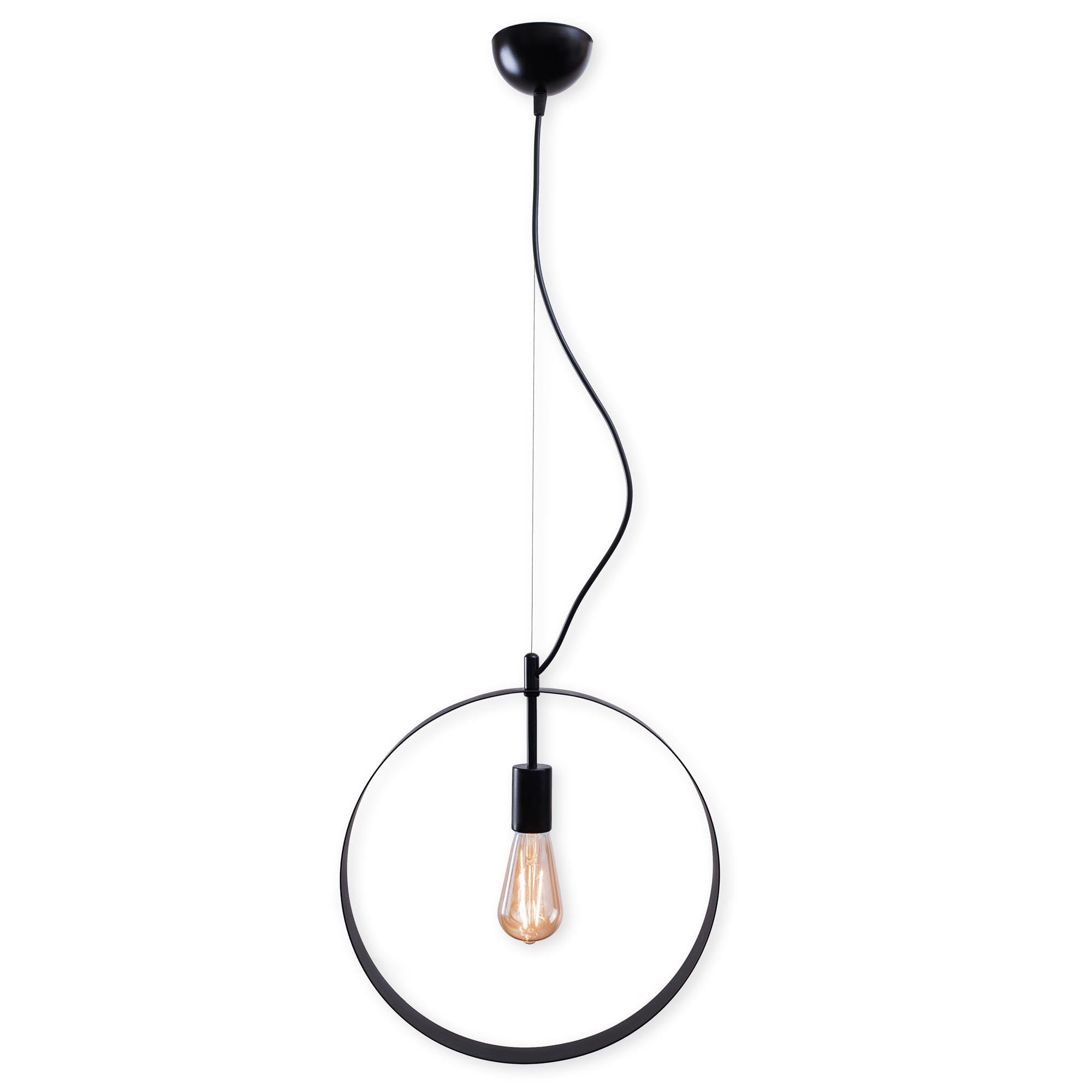 Подвесной светильник 36 см, металлический, черный