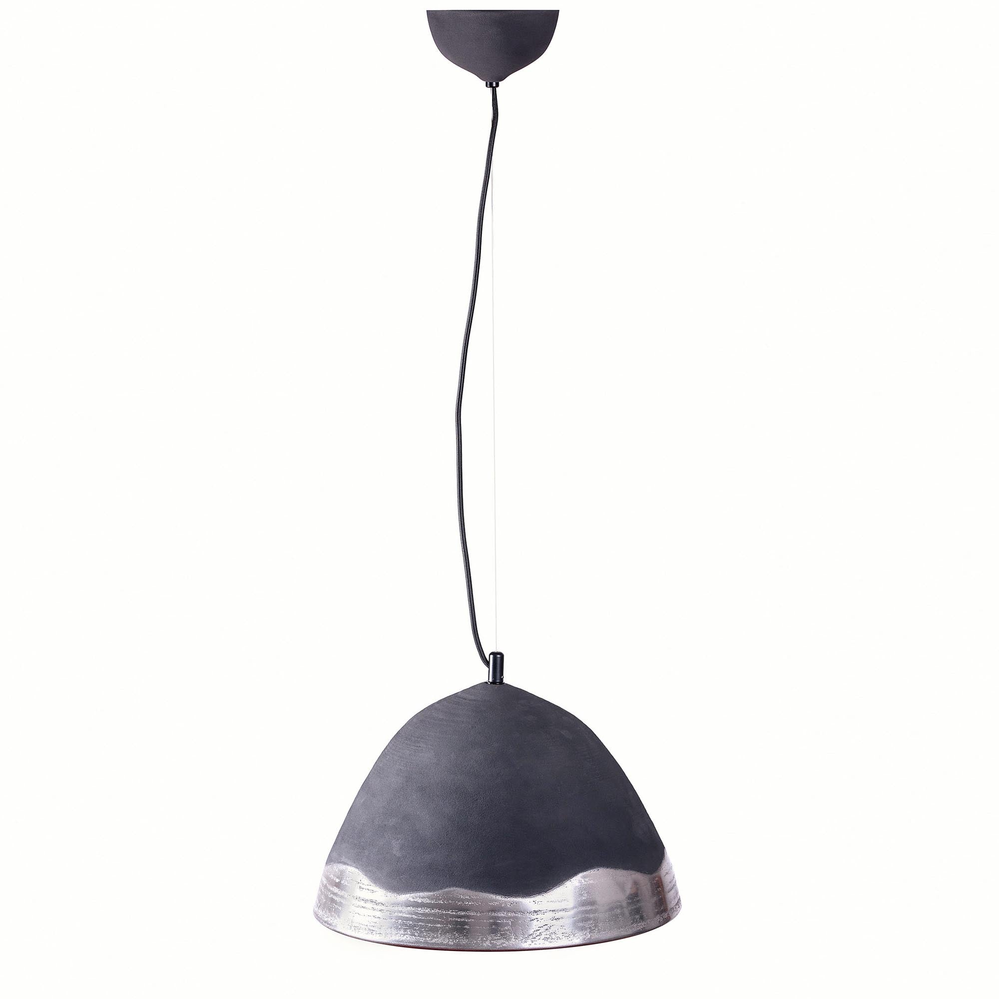 Підвісний світильник 39 х 29 см, керамічний, чорний з срібним