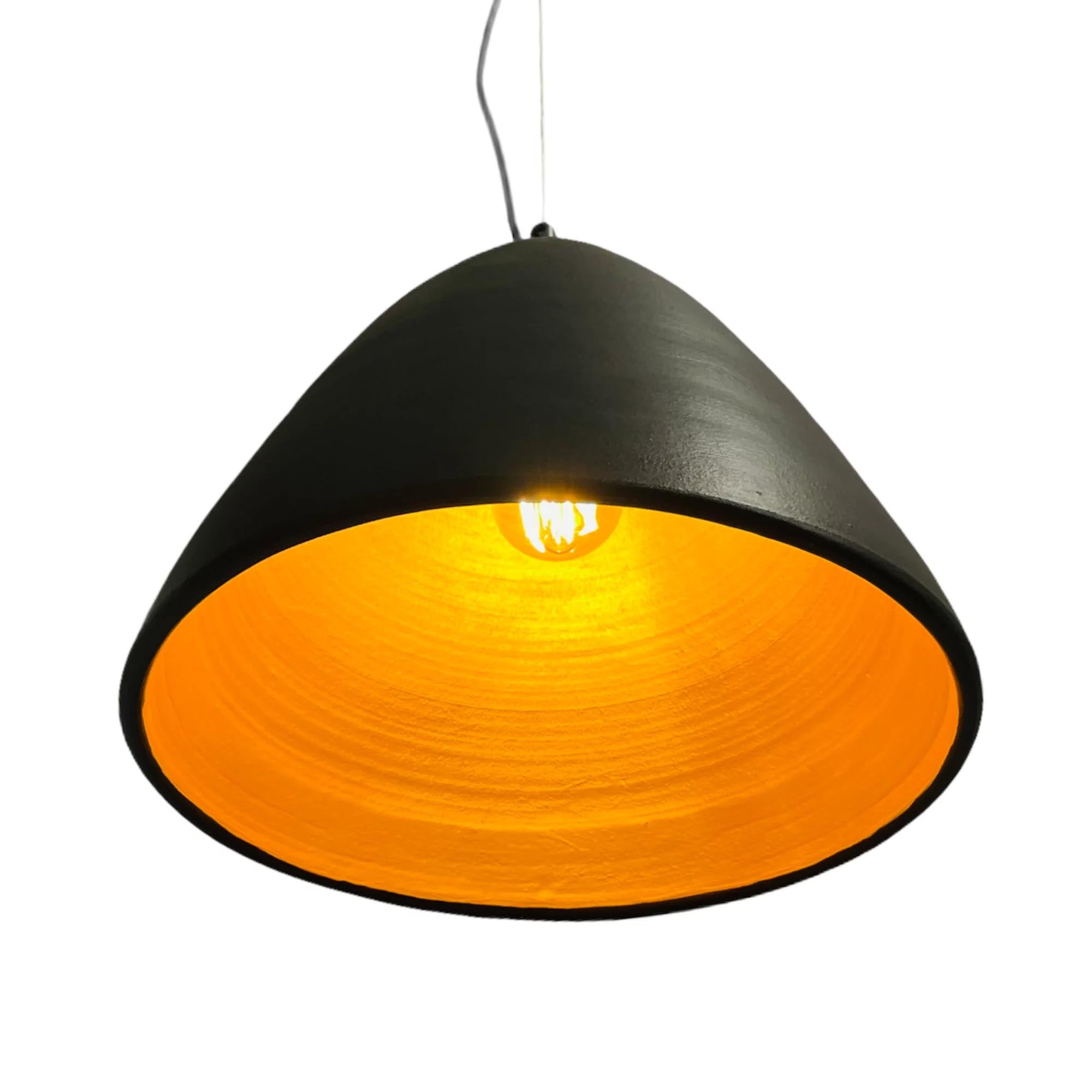Подвесной светильник 39 х 29 см керамический, черный с золотым