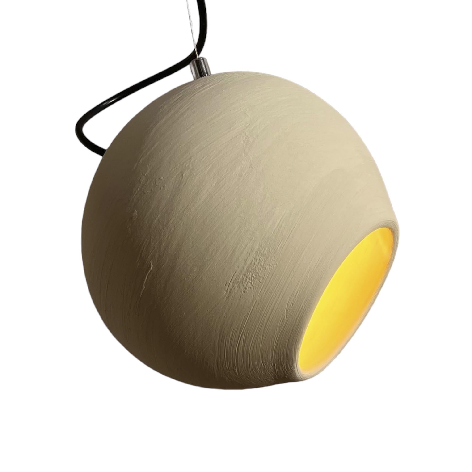 Подвесной светильник керамический, светло-серый мат