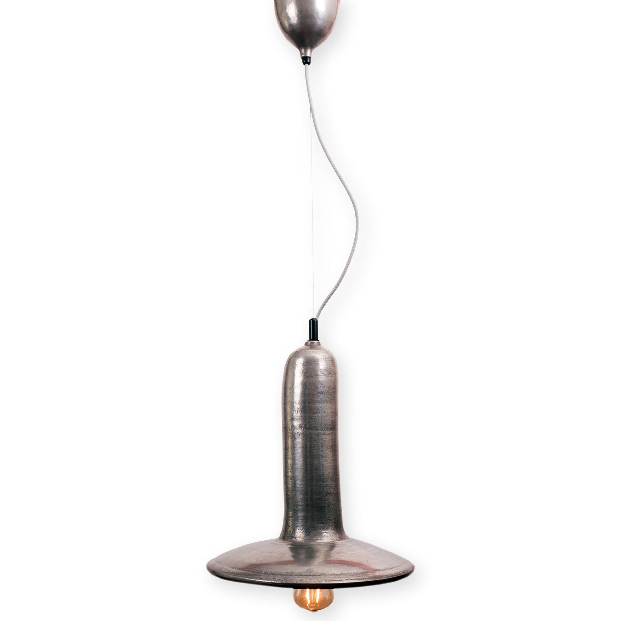 Подвесной светильник ВИН, керамический, серебряный